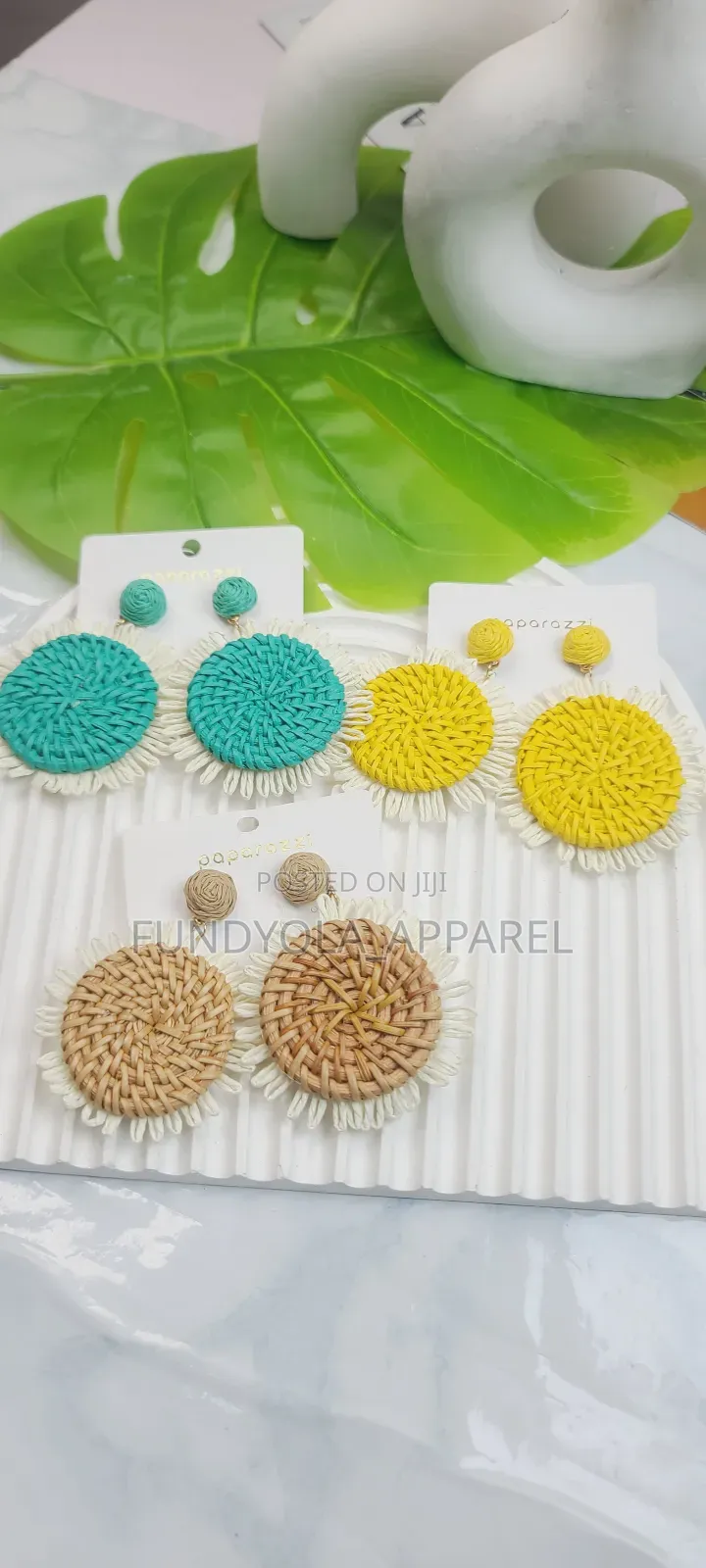 Colorful Basket Weft Beach Earrings