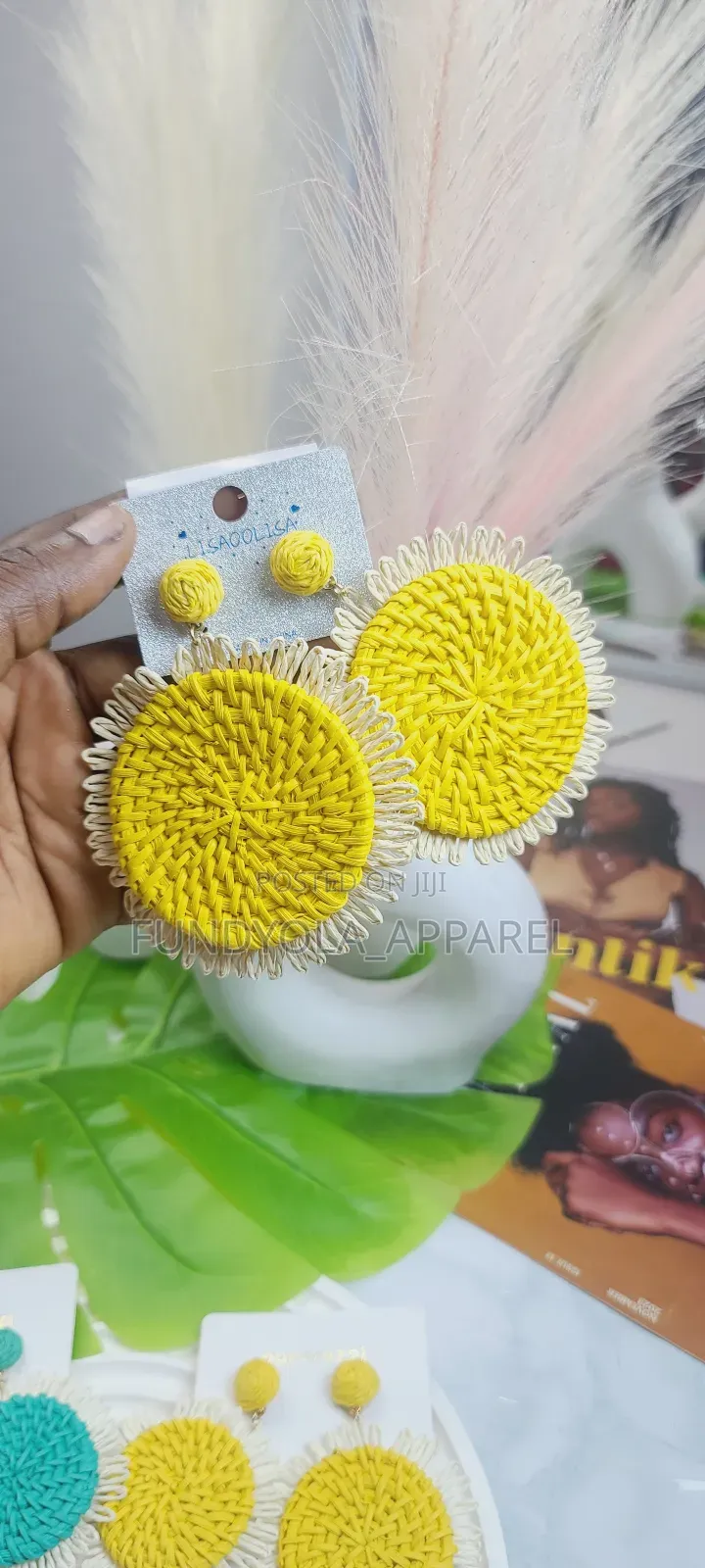 Colorful Basket Weft Beach Earrings
