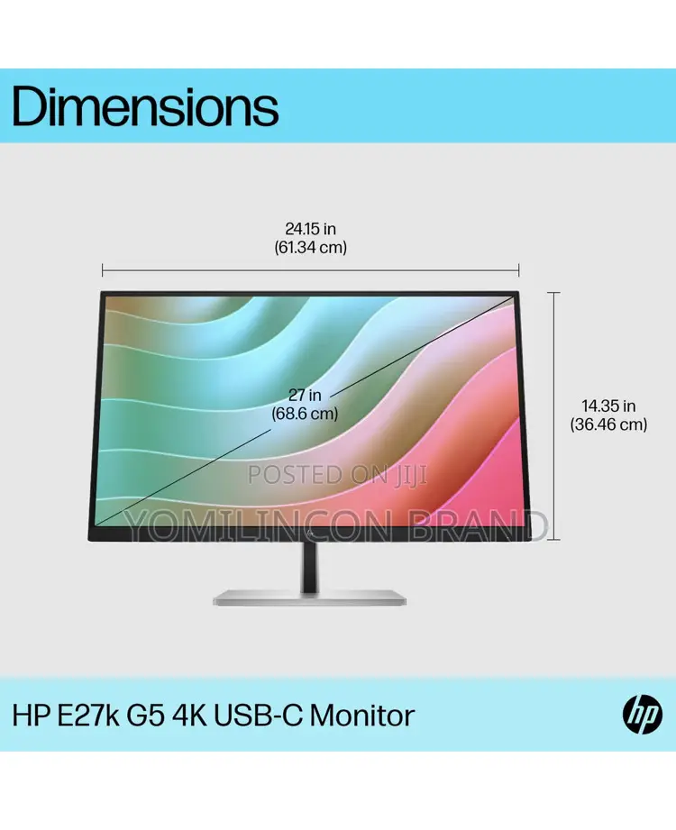 Hp E27k G5 27"inches Class Uhd LCD Monitor - 16:9 - Black