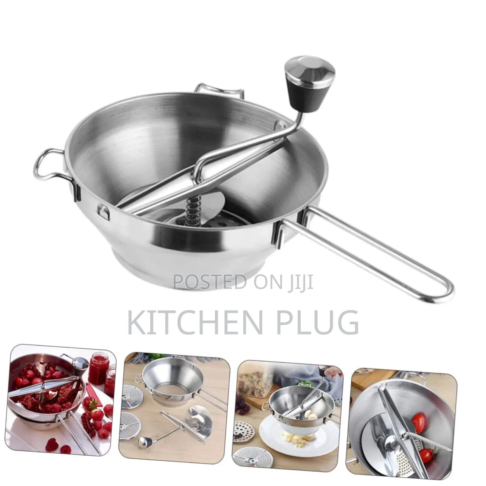 Stainless Steel Potato Ricer, Also Known as a Food Mill or Masher,