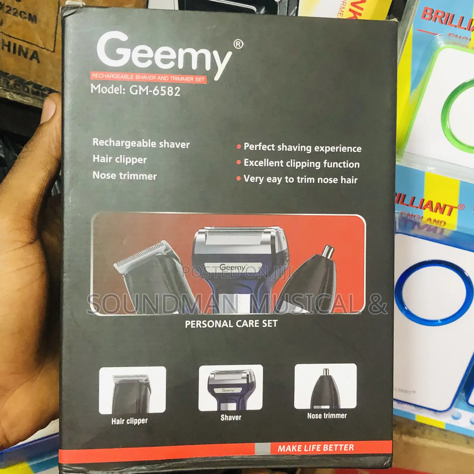 Geemy 3 in 1 Men’S Kit Rechargeable Clipper, Shaver Nose Trimmer