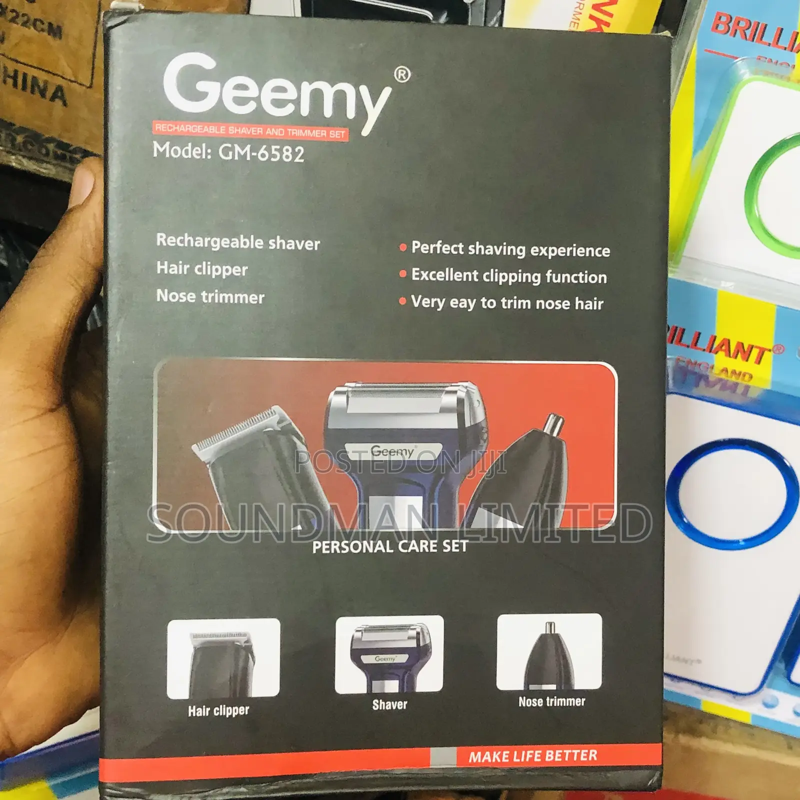 Geemy 3 in 1 Men’S Kit Rechargeable Clipper, Shaver Nose Trimmer