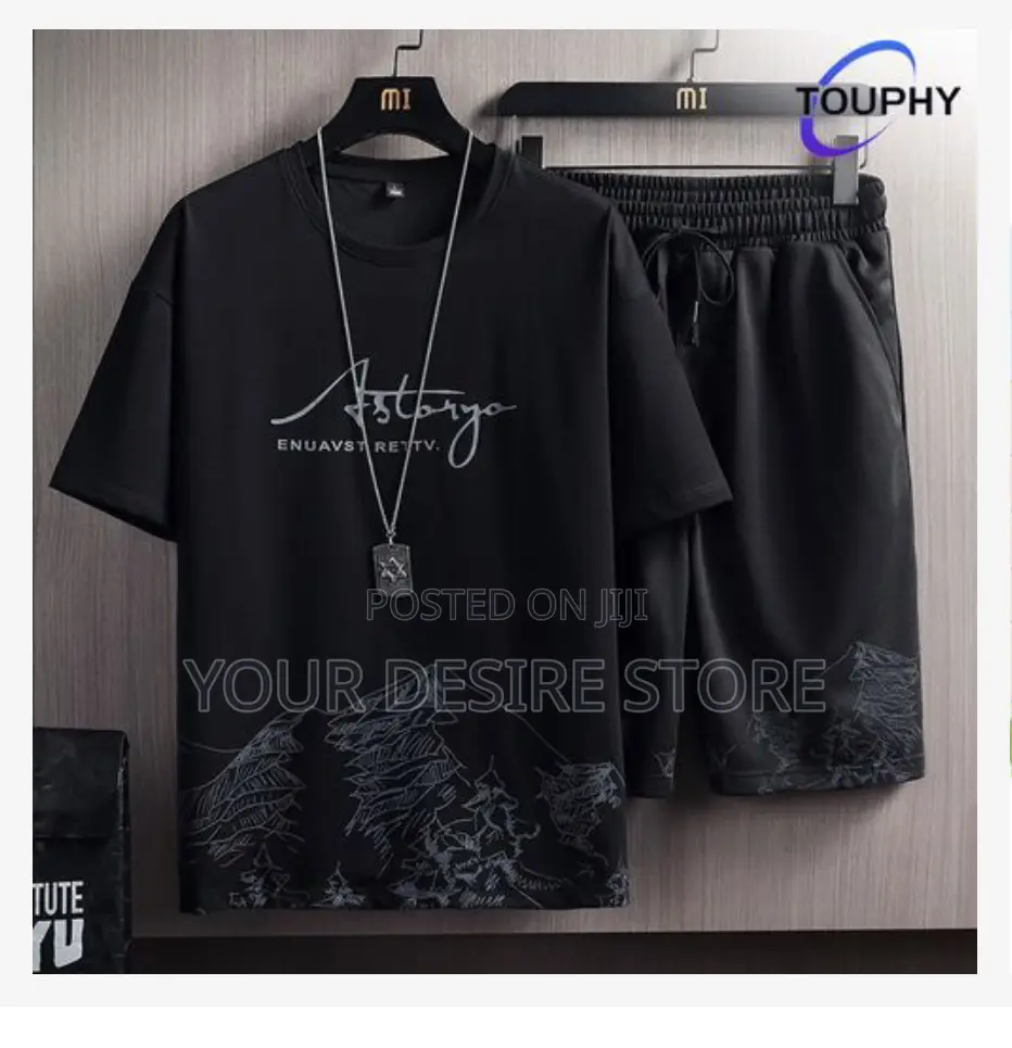 Touphy T-shirts +Shorts 100% Cotton Men's Short Sleeve Set