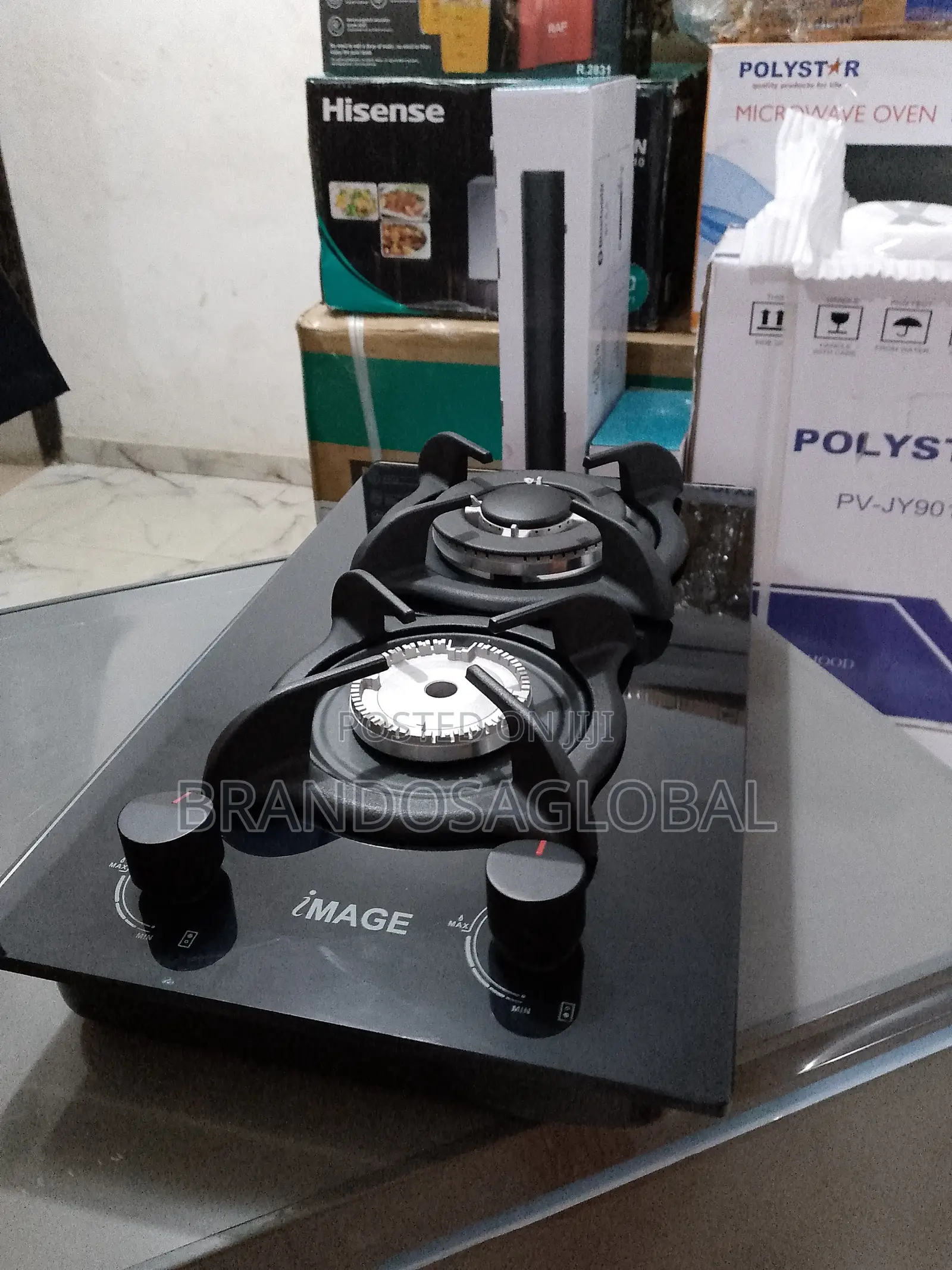 Modern Gas Hob With Stainless Steel Surface