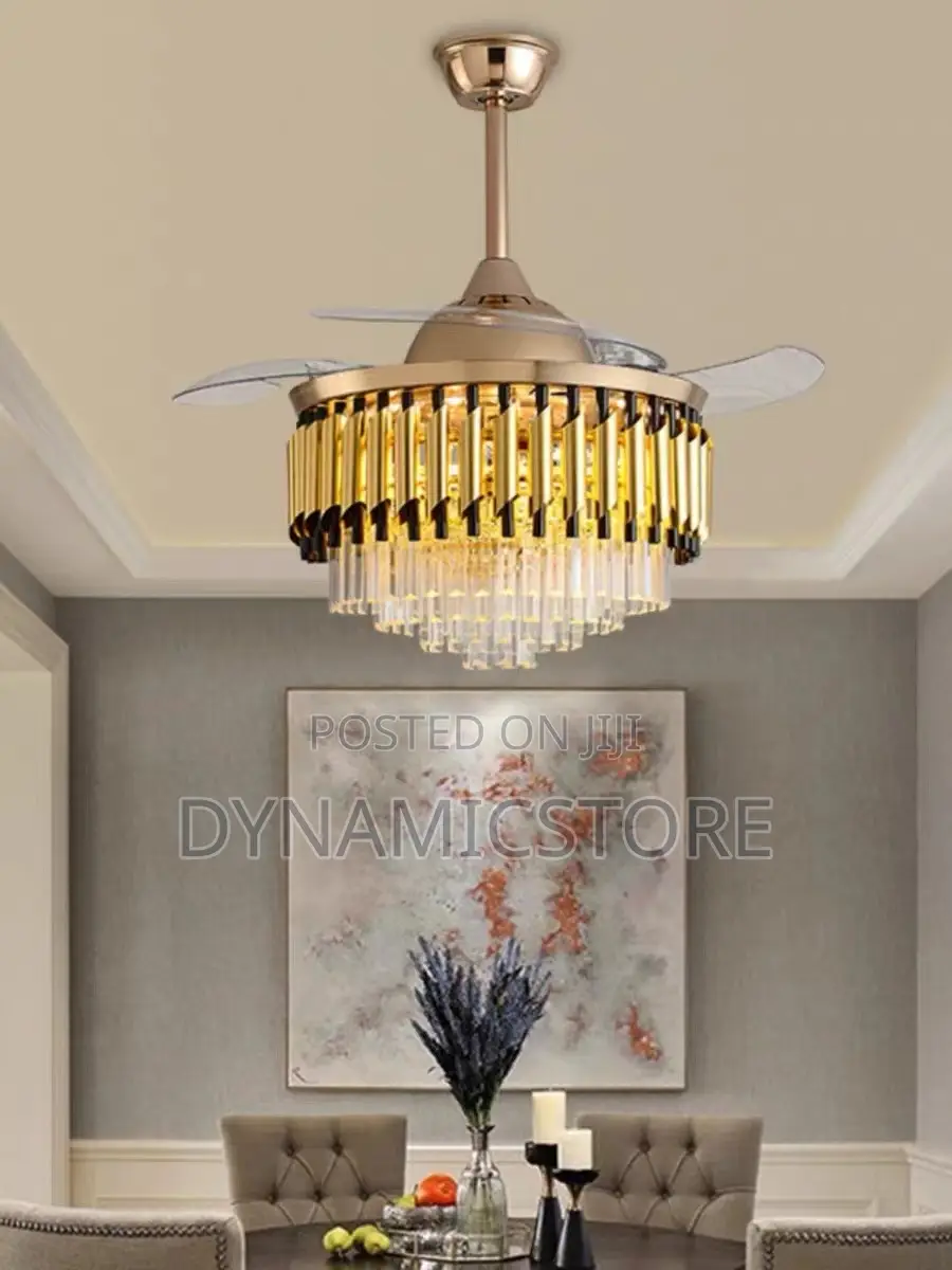 Crystal Chandelier Fan Light