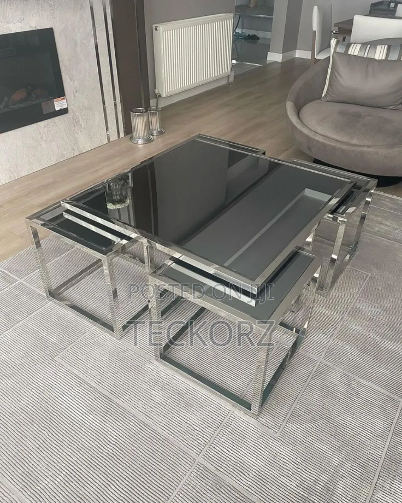 304 Stainless Steel Table With Tinted Glass
