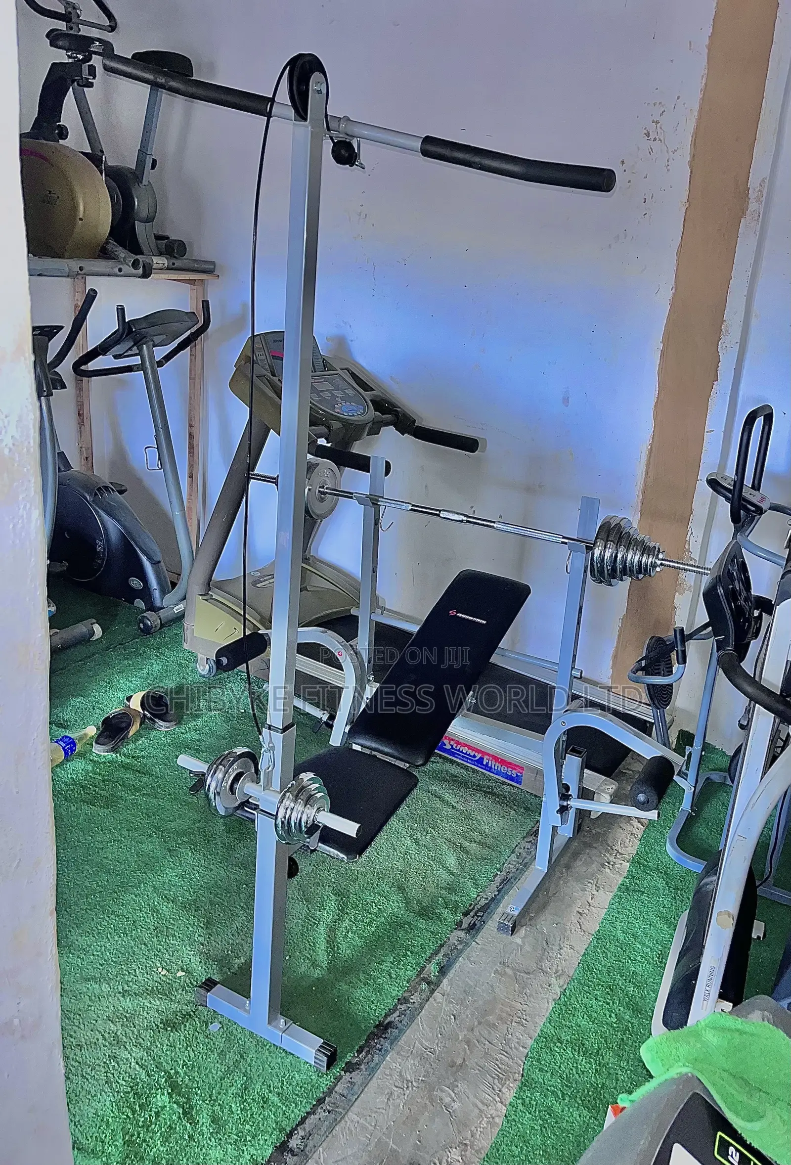 Weight Bench With Lat-Pull Down and 50kg Barbell
