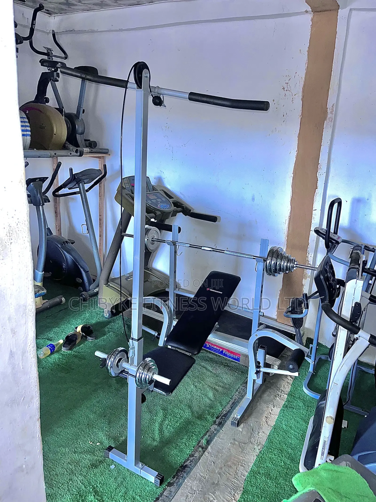 Weight Bench With Lat-Pull Down and 50kg Barbell