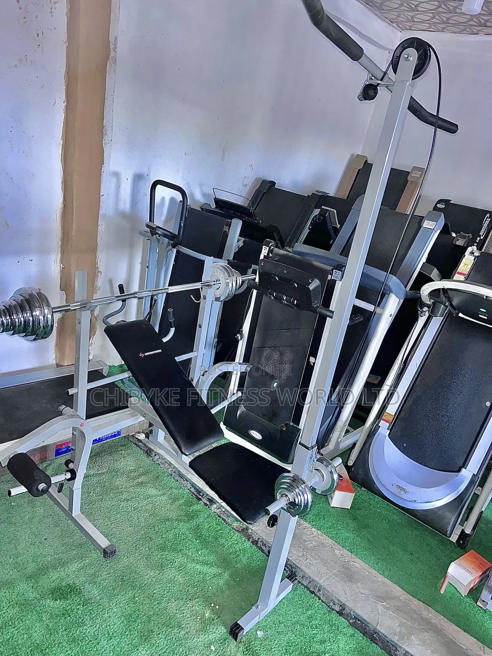 Weight Bench With Lat-Pull Down and 50kg Barbell