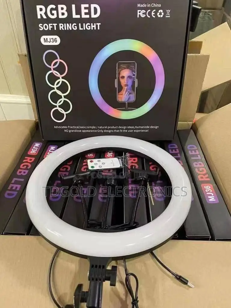 14 Inches Ring Light With 3 Phone Holders Tripod Stand