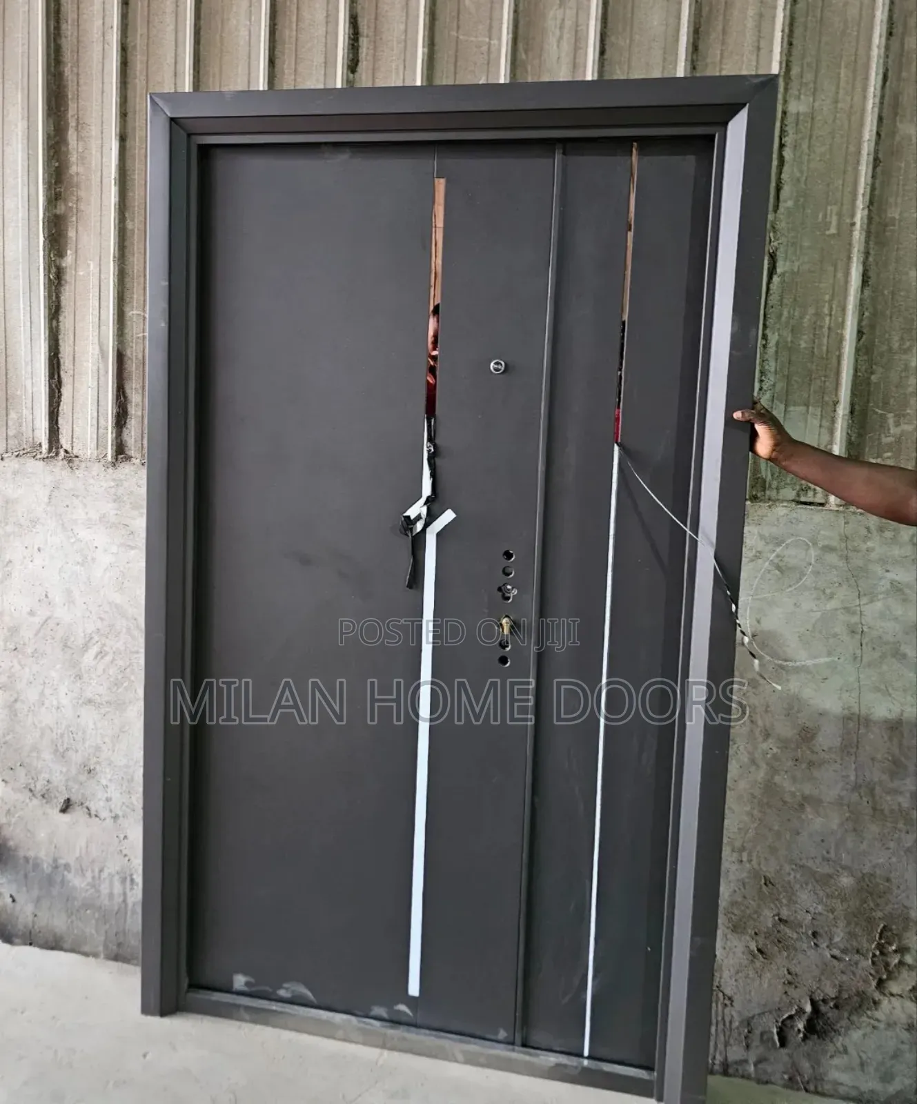 Gf Steel 4ft Security Door With Silver Line