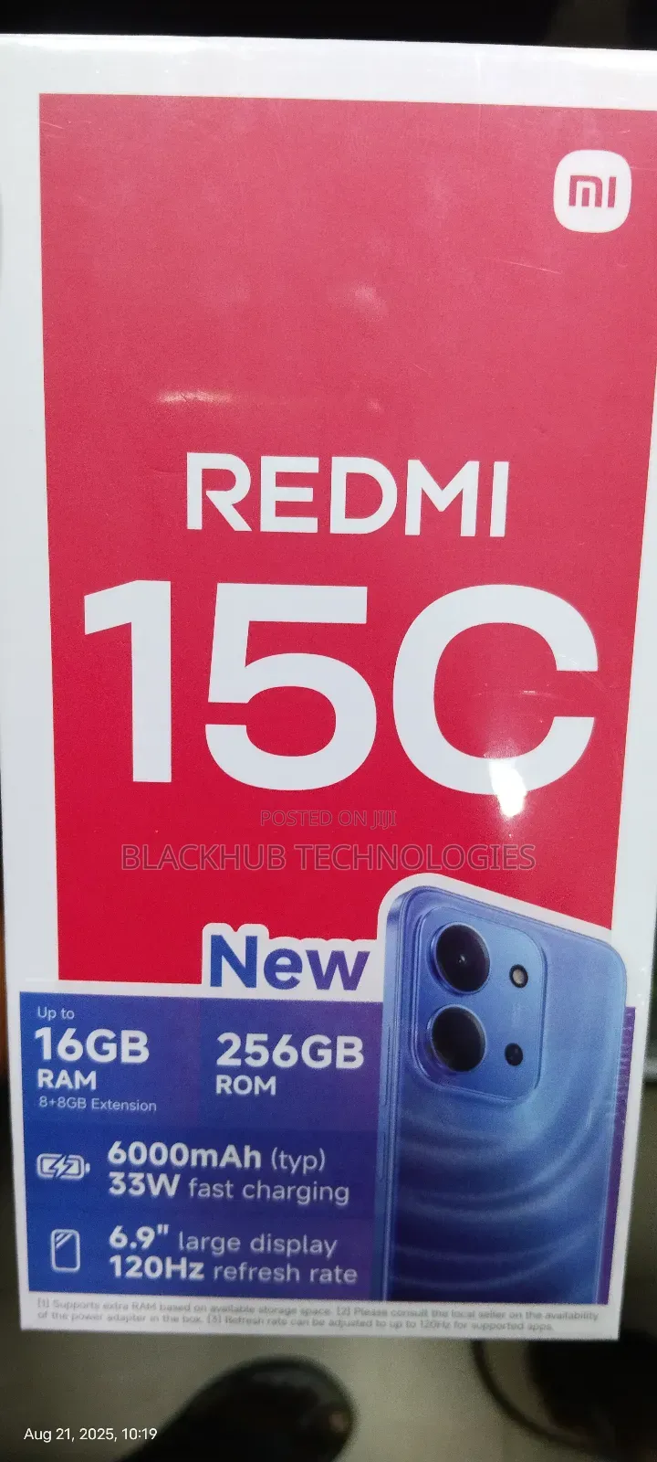 New Xiaomi Redmi 15C 4G 256 GB Black