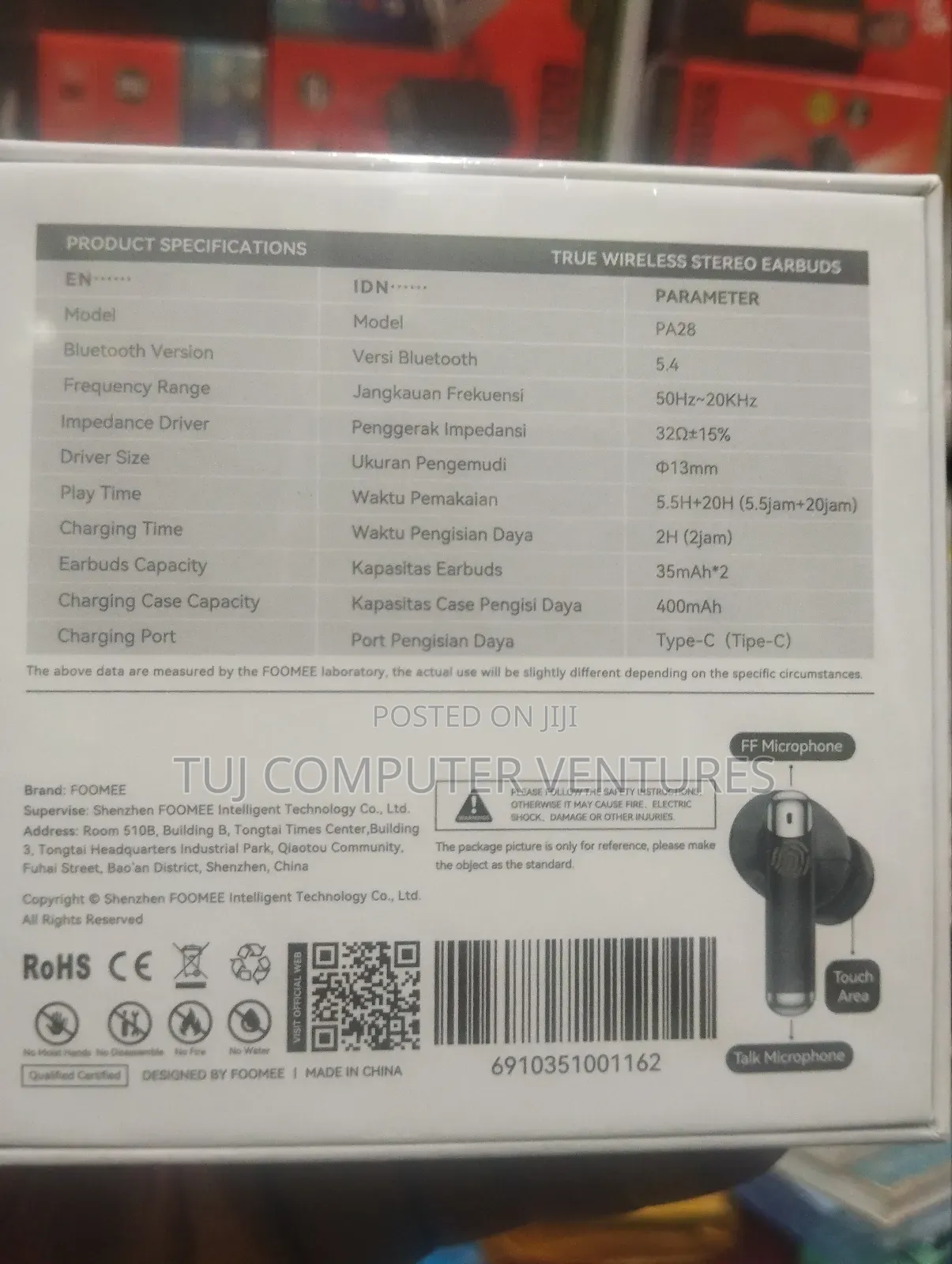 Foomee TWS Earbuds Pa28