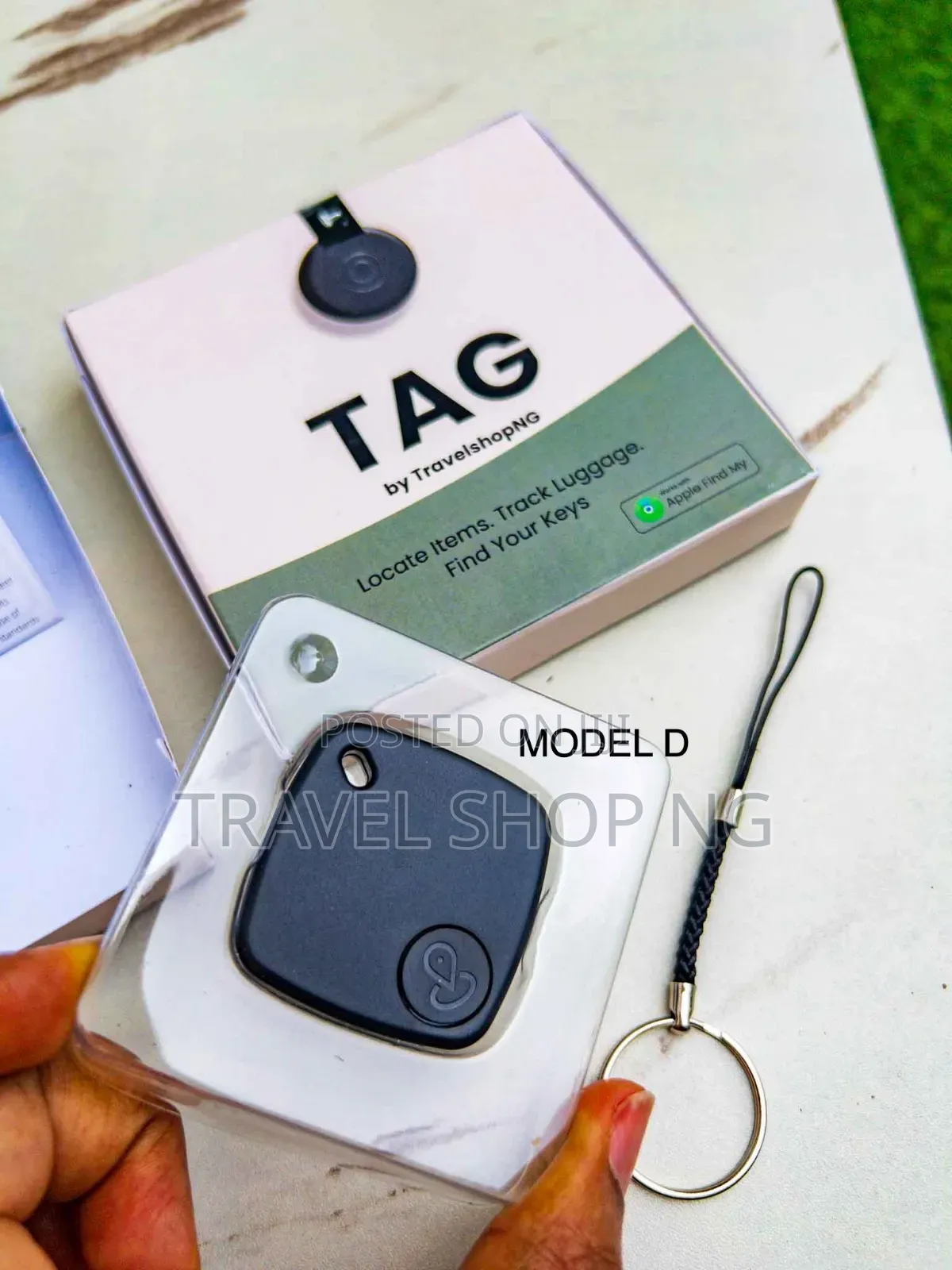 Tag Air Tag Tracker for Luggage, Cars Etc Model D | Black Square 40mm