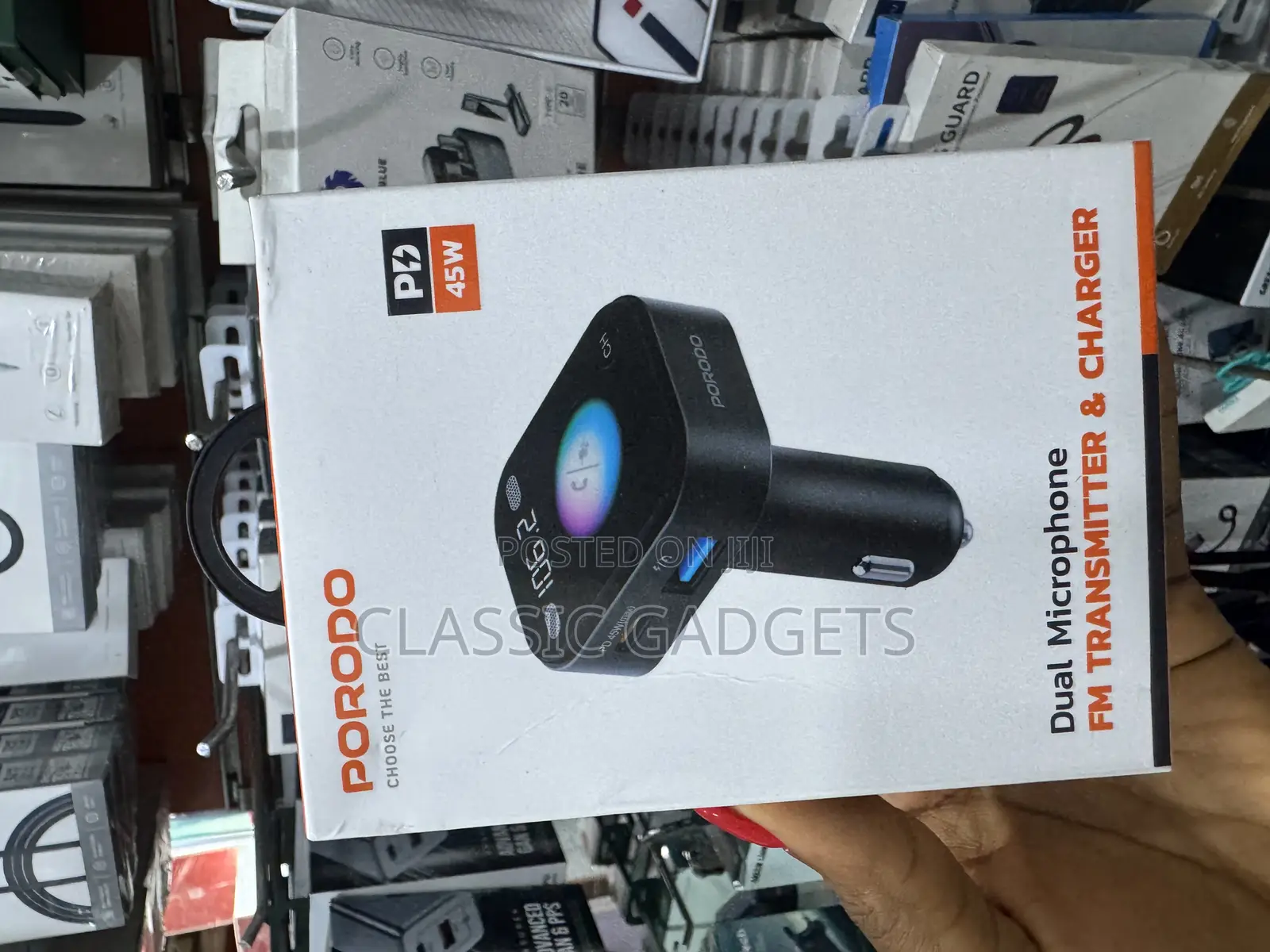 Porodo Dual Microphone Fm Transmitter 45w Pd Car Charger