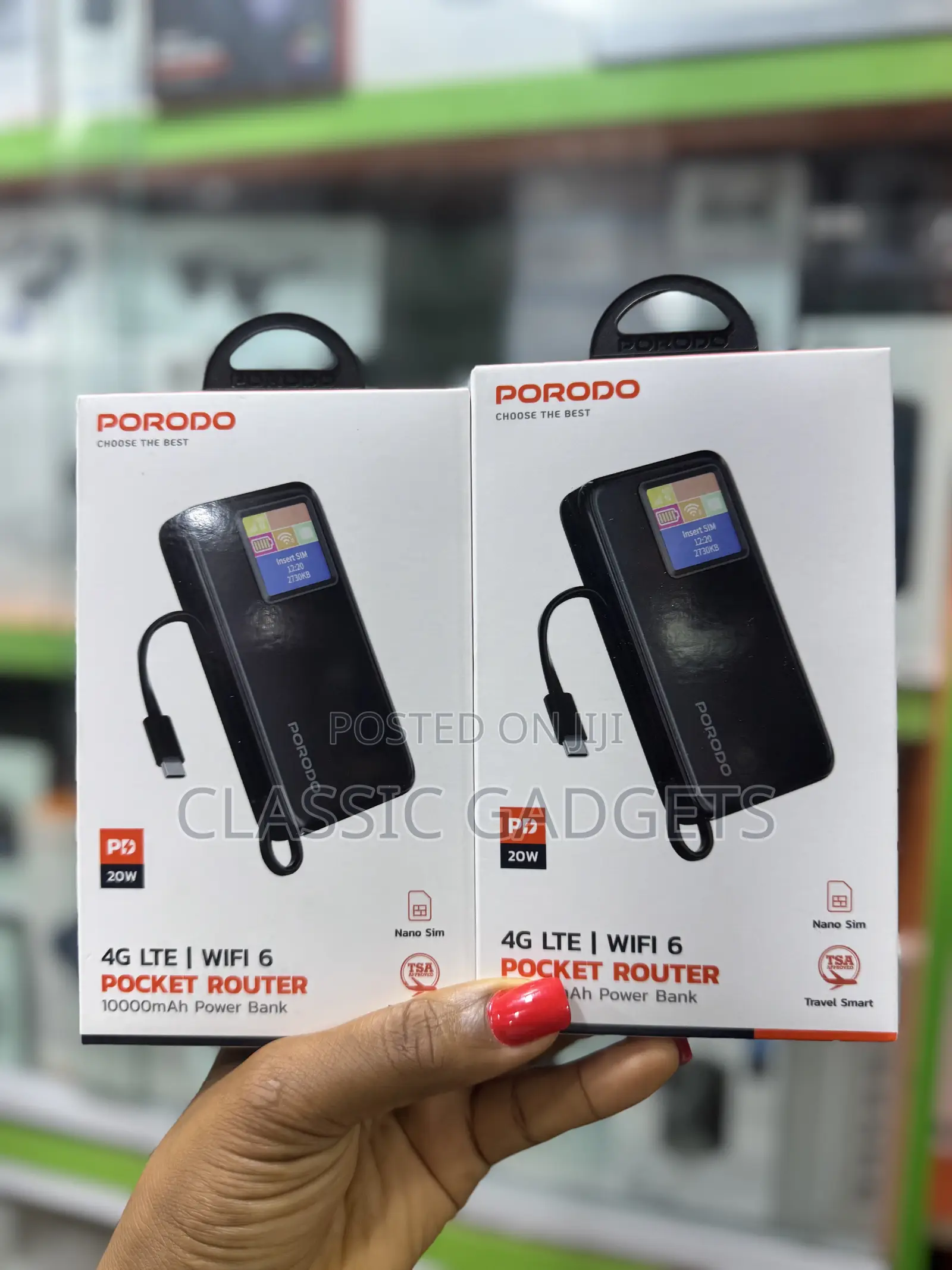 Porodo 4g Lte | Wifi 6 Pocket Router With 10000mah Power Bank