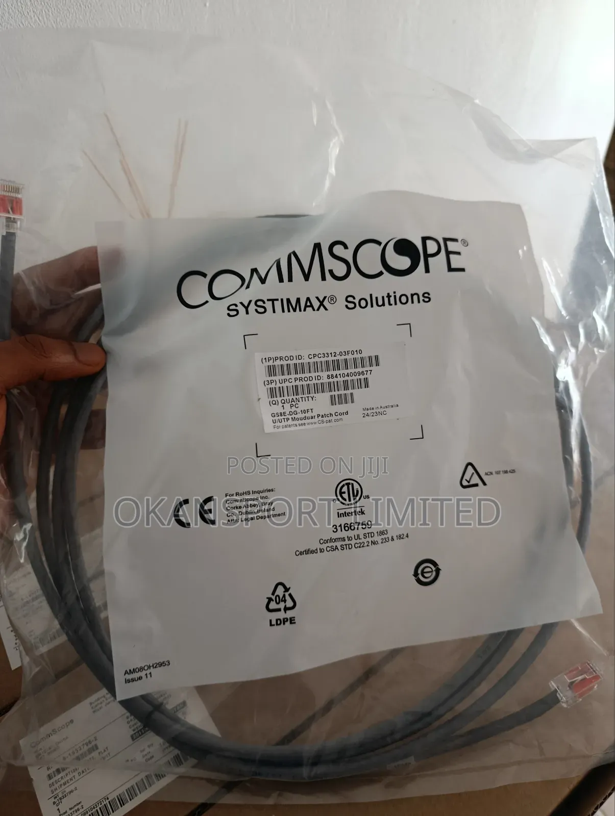 Patch Cord 3m Commscope Systimax Cat6 U/Utp Modular Ethernet Cable