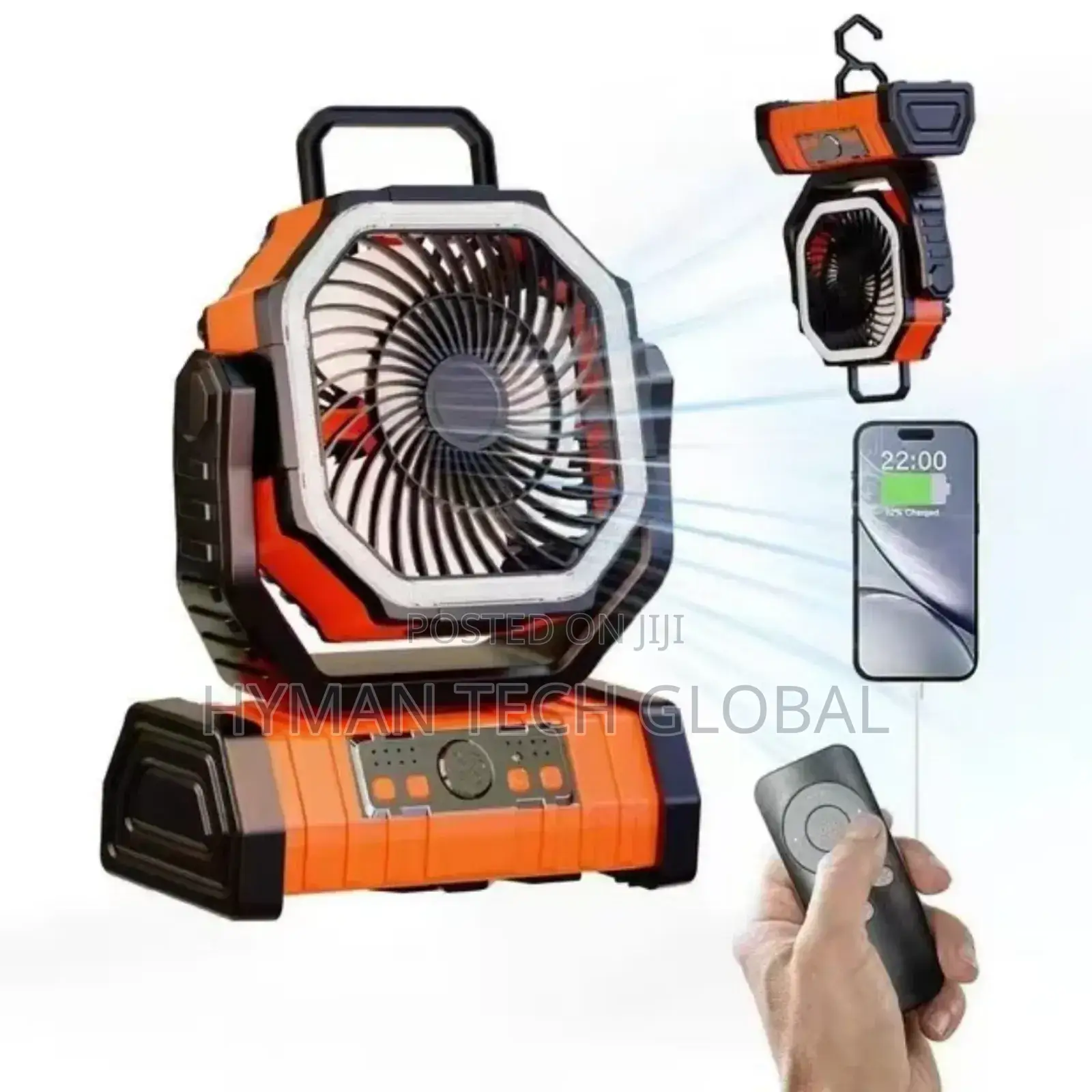 20,000mah Portable Rechargeable Fan With Led Light