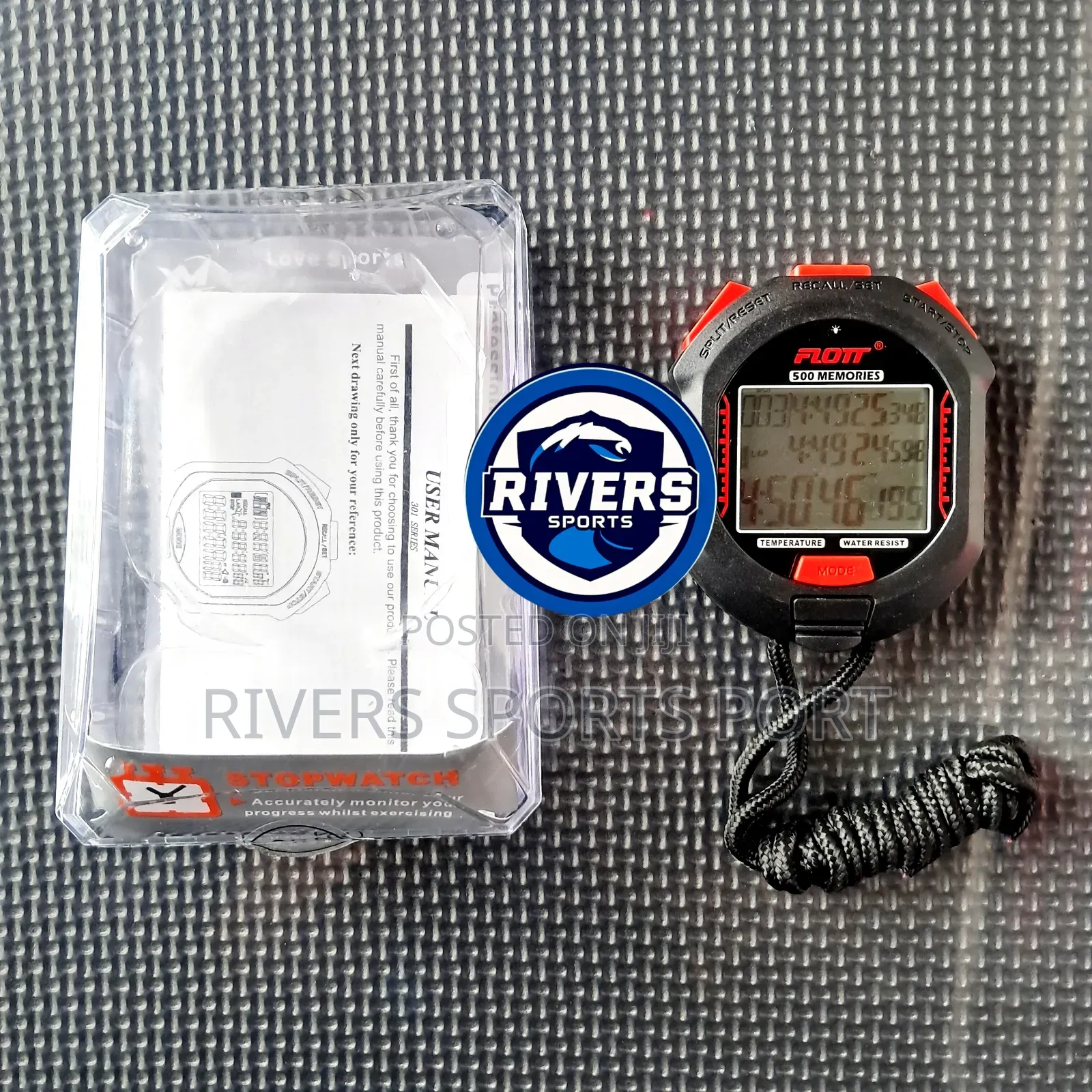 Flott Stop Watch 500 Memories 3 Lines Display Professional Stopwatch