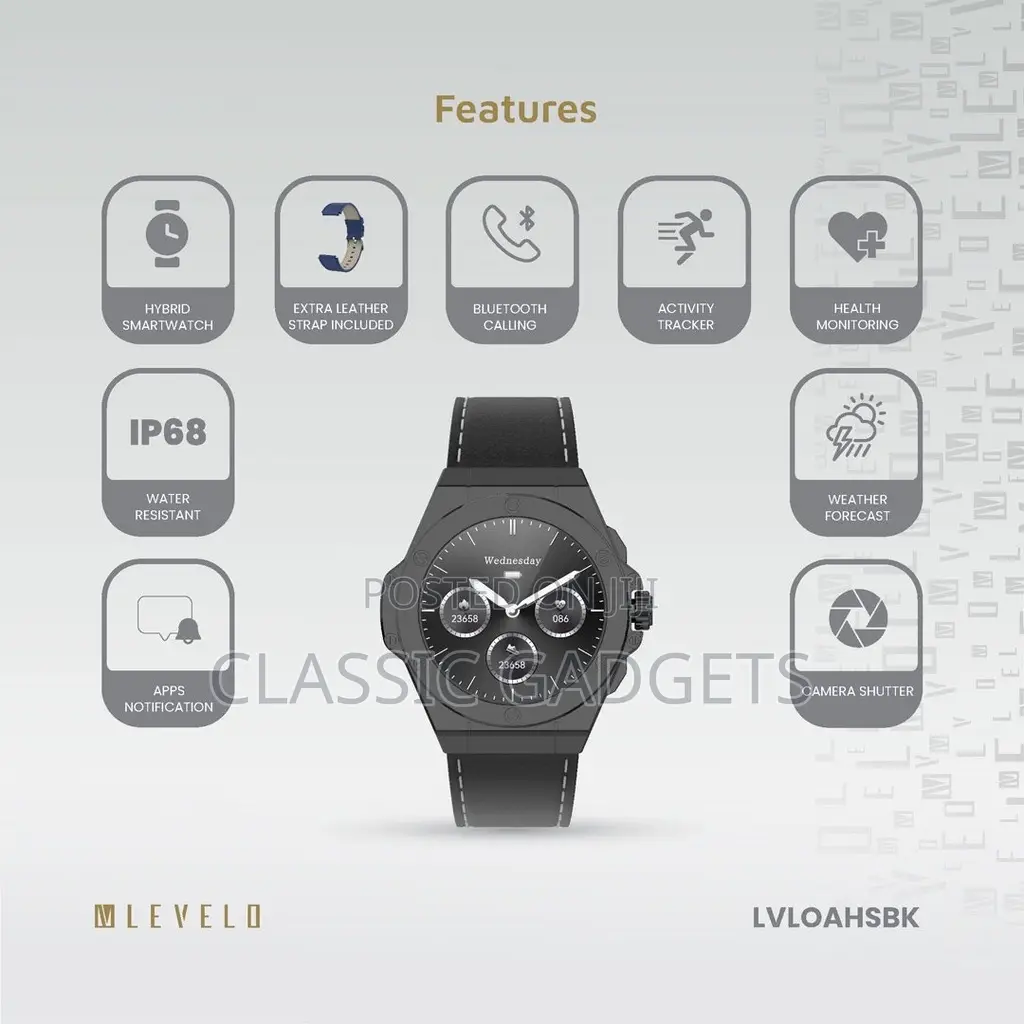 Levelo Oak Automatique Hybrid Smartwatch With Extra Strap