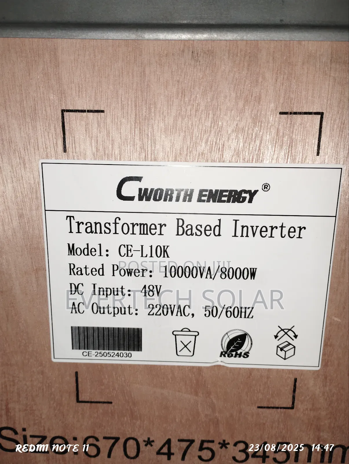 New 10kva Cworth Energy Transformer Based Inverter 48v