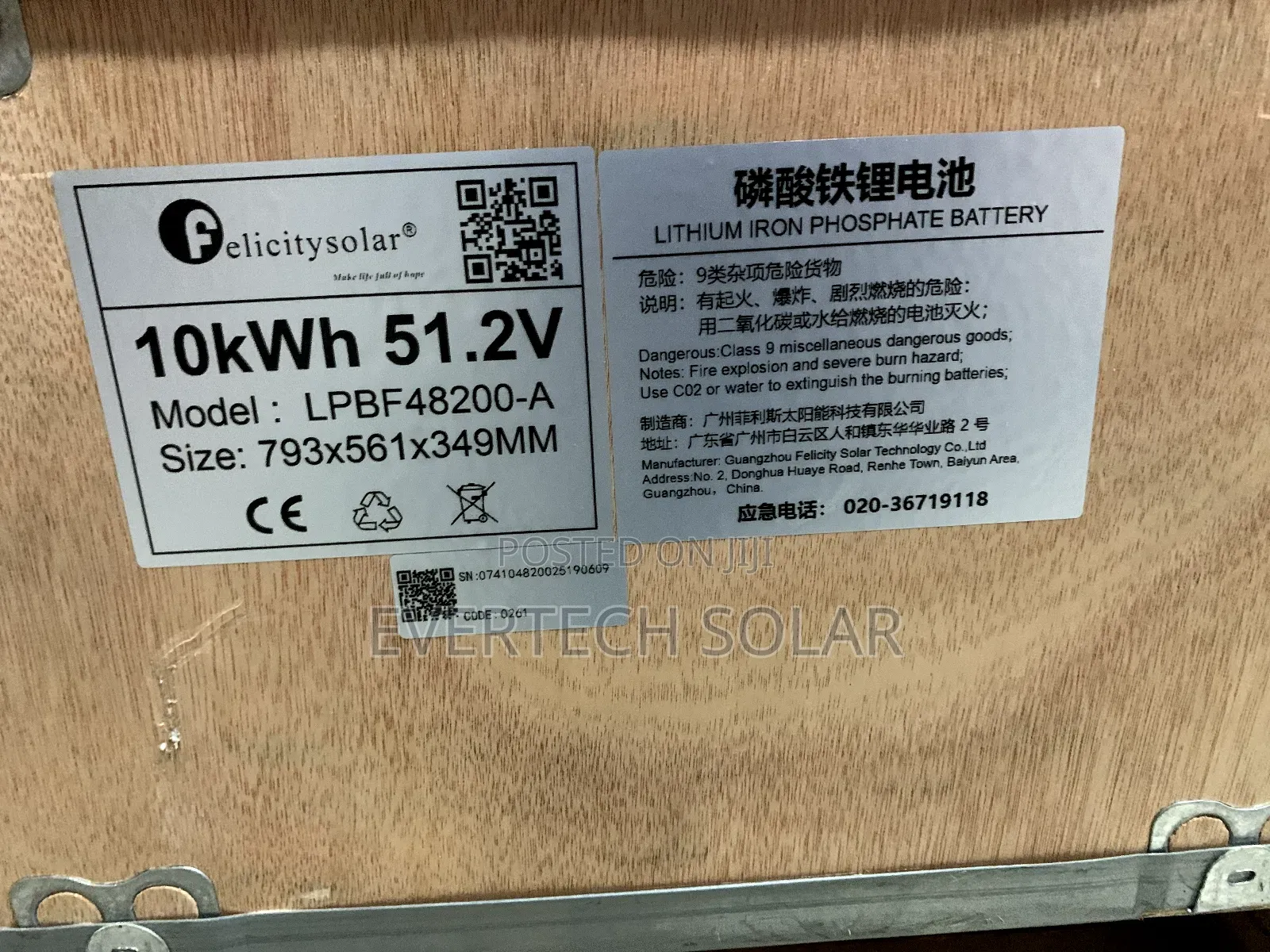 10kwhs Felicity Lithium Battery 48v 200a