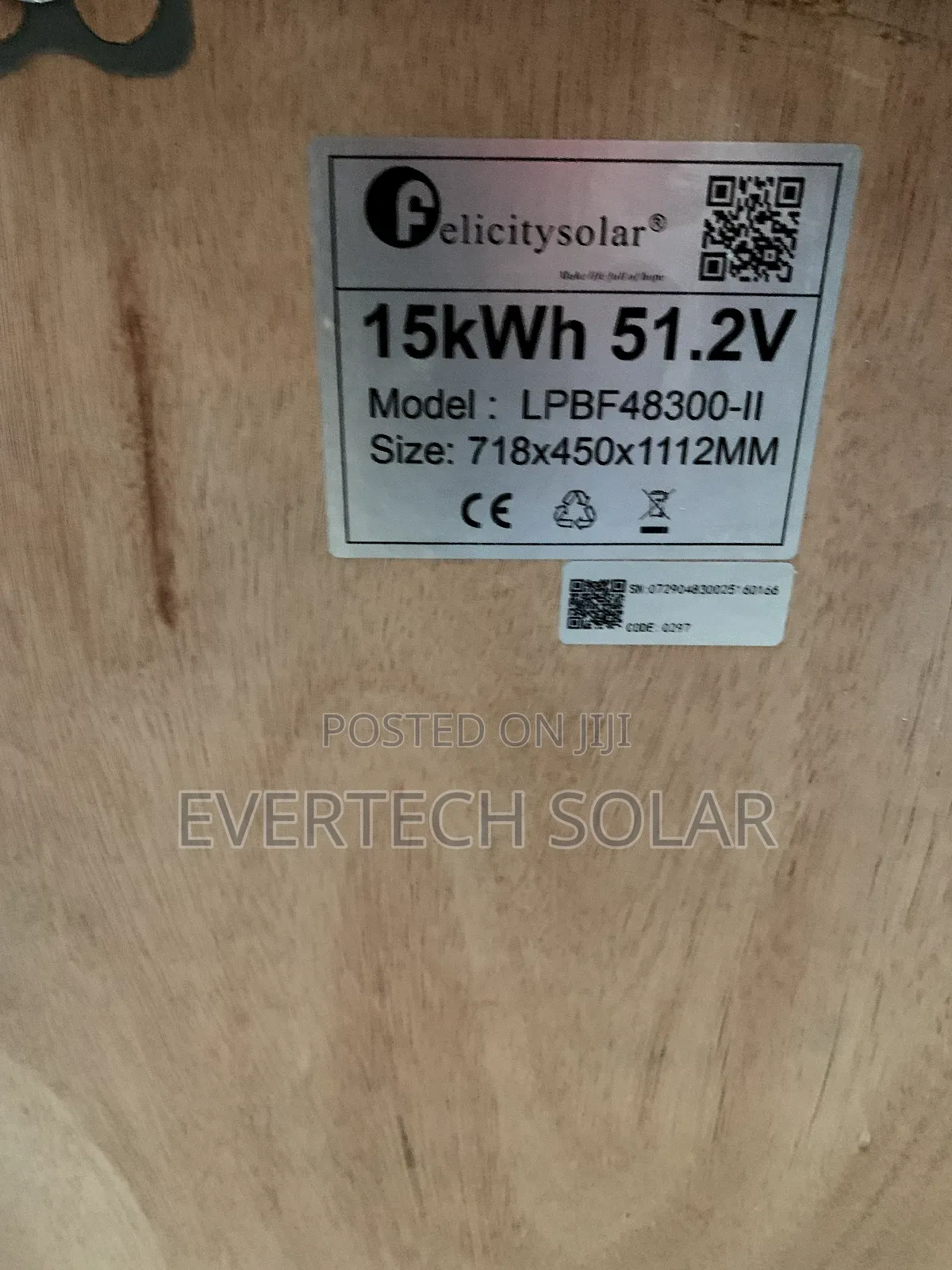 15kwhs Felicity Lithium Battery 51.2v 300a