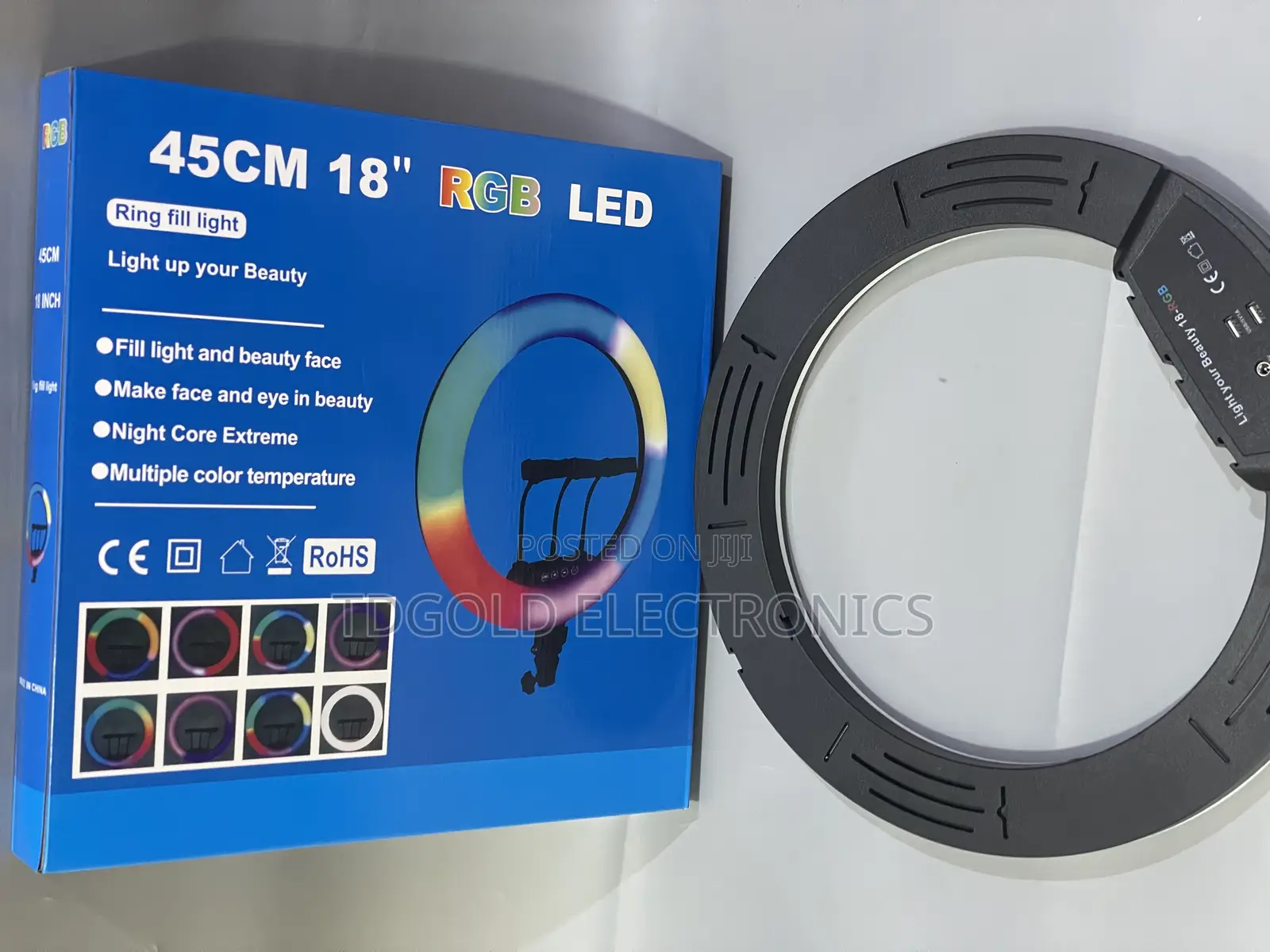 18 Inchs Ring Light With RGB Light Tripod Stand