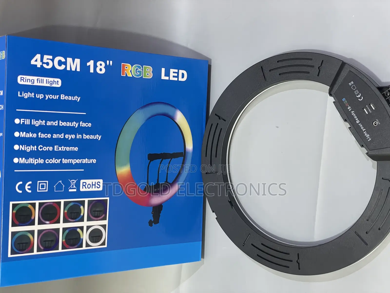 18 Inchs Ring Light With RGB Light Tripod Stand
