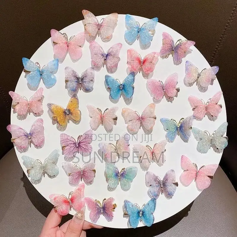 6 Pairs Butterfly Pin Colourful Hairpin Butterfly Design Decoration
