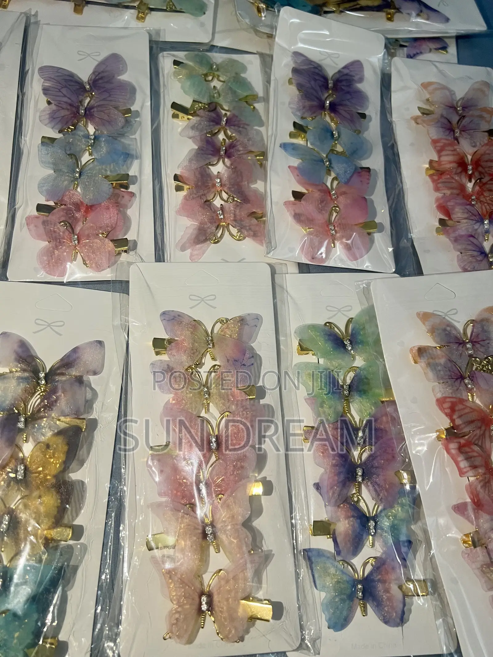 6 Pairs Butterfly Pin Colourful Hairpin Butterfly Design Decoration