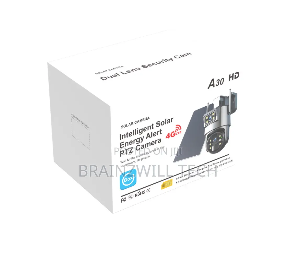 Ubox 4g Solar Dual Lens Camera With Sim Card