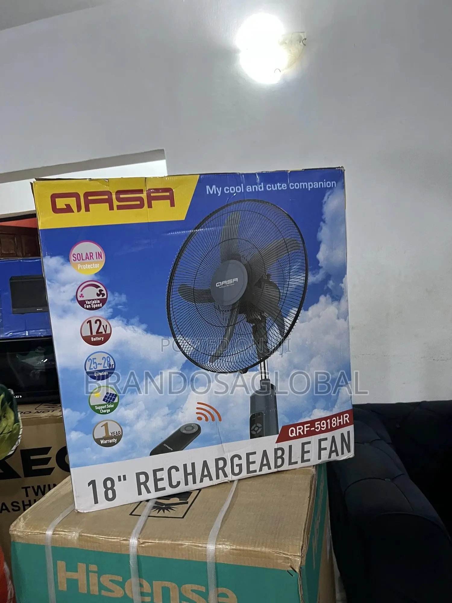 Qasa 18 Inch Fan – Rechargeable and Remote