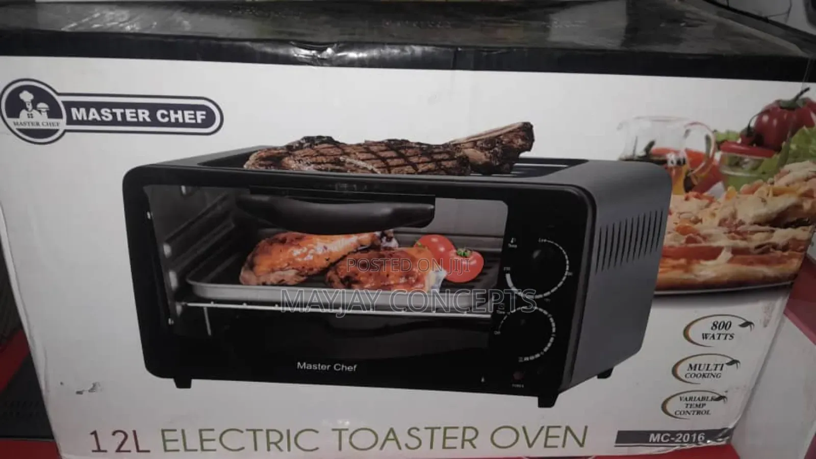12l Masterchef Electric Toaster Oven With Top Grill-Toast•Bake•Grill