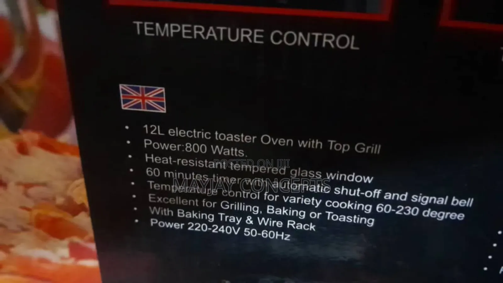 12l Masterchef Electric Toaster Oven With Top Grill-Toast•Bake•Grill