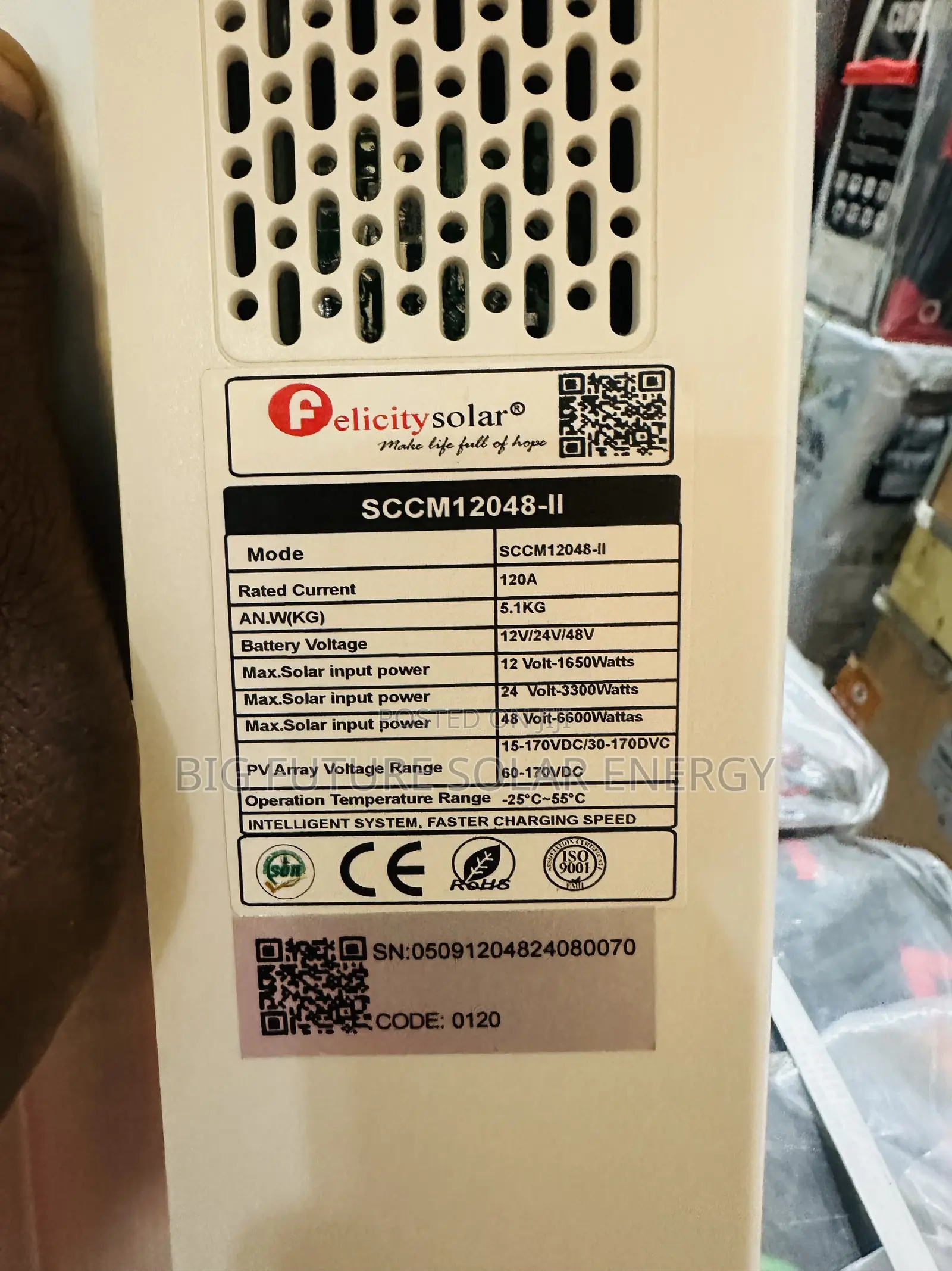 120amps Felicity Charge Controller 12/24/48v
