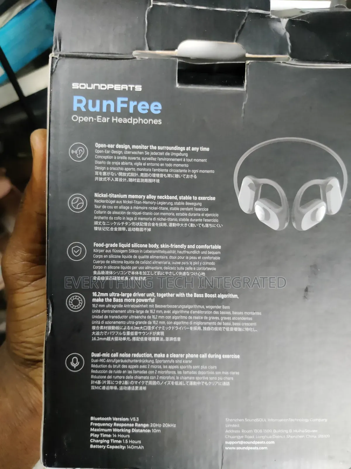 Soundpeats Runfree Open Ear Headphones Bluetooth 5.3