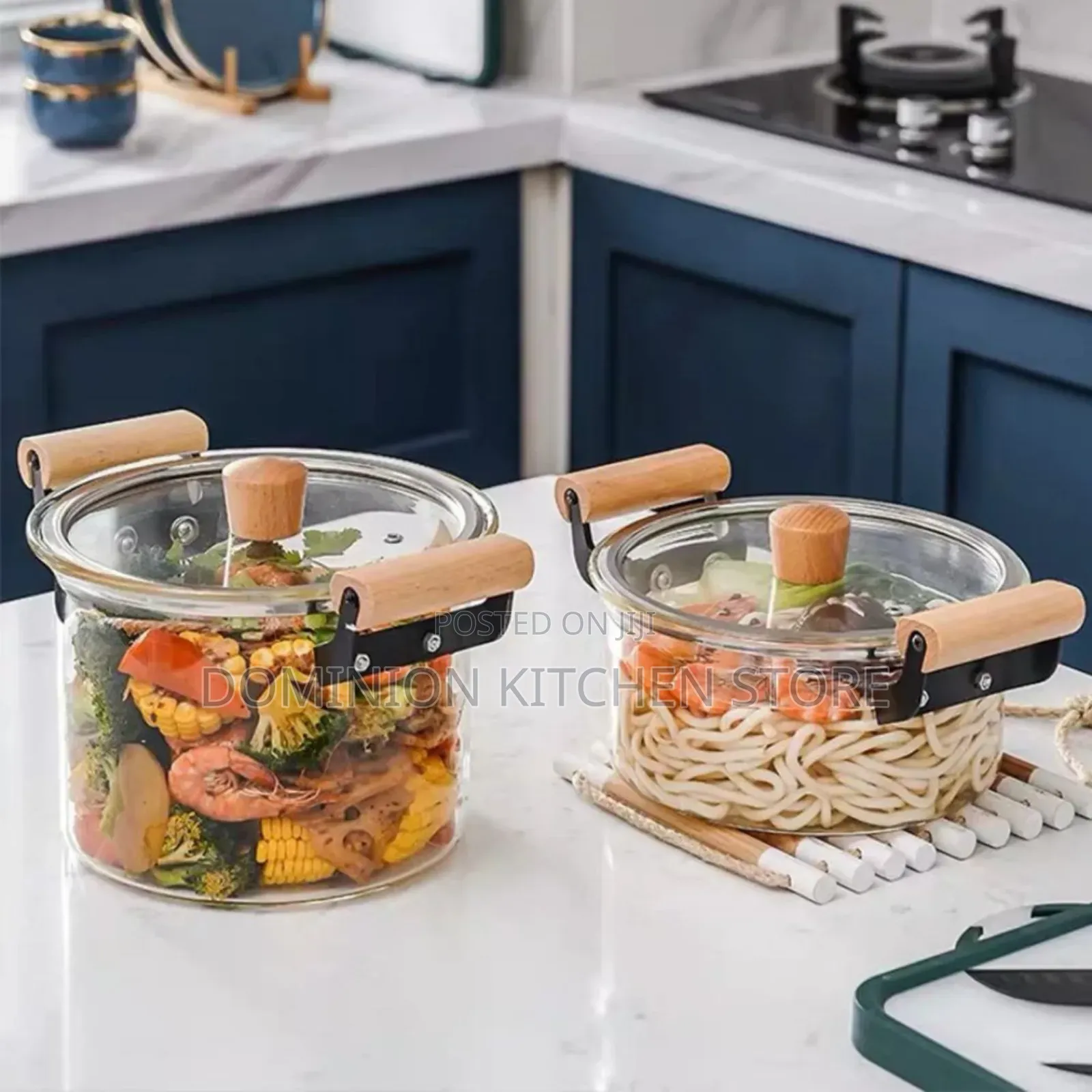 Transparent Heat Resistant Borosilicate Glass Cooking Pot