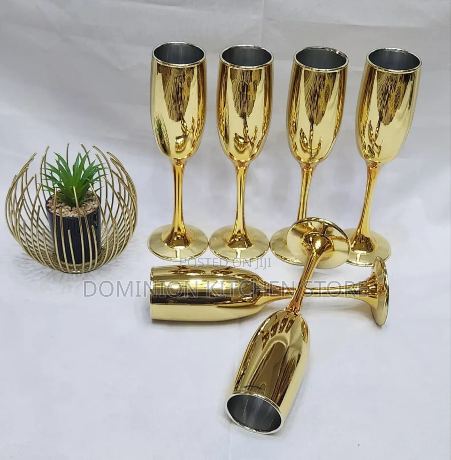 Electroplated Gold Champagne Glass(6pcs Pack)