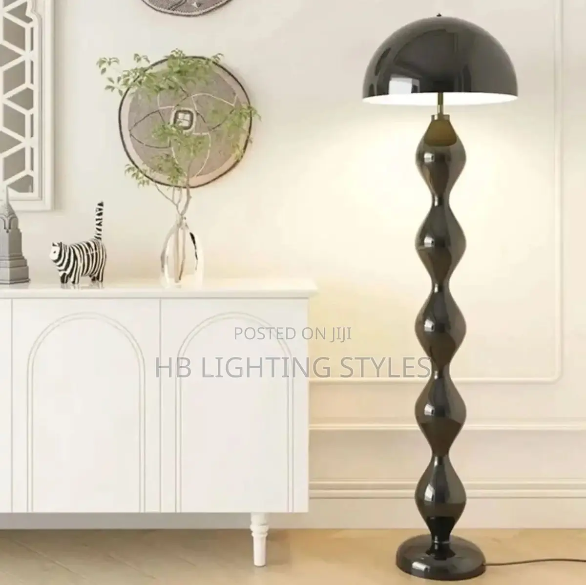 Black Scandi Macaron Floor Lamp Creative Mushroom Lamp