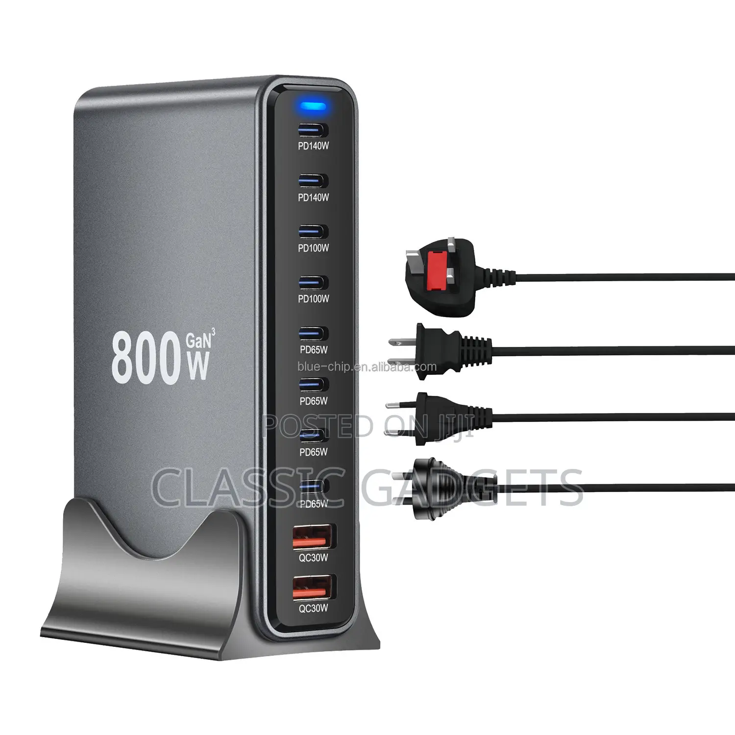 800w Gan Multi Port Universal Portable Wall Charger for Multi Devices