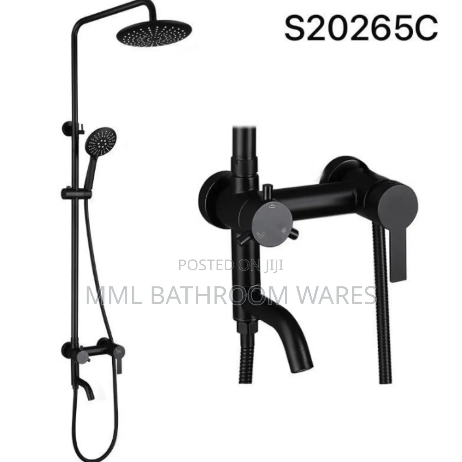 Black Round Head Shower Mixer