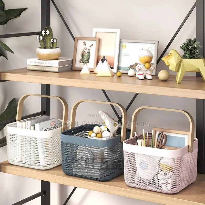 Storage Basket With Wooden Hand