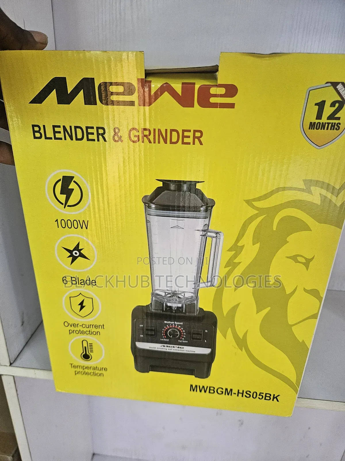 Mewe Blender and Grinder 1000w MWBGM-Hs05bk