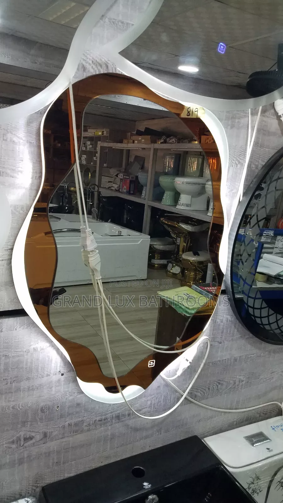 Gold Frame Modern Led Backlit Decorative Wall Mirror