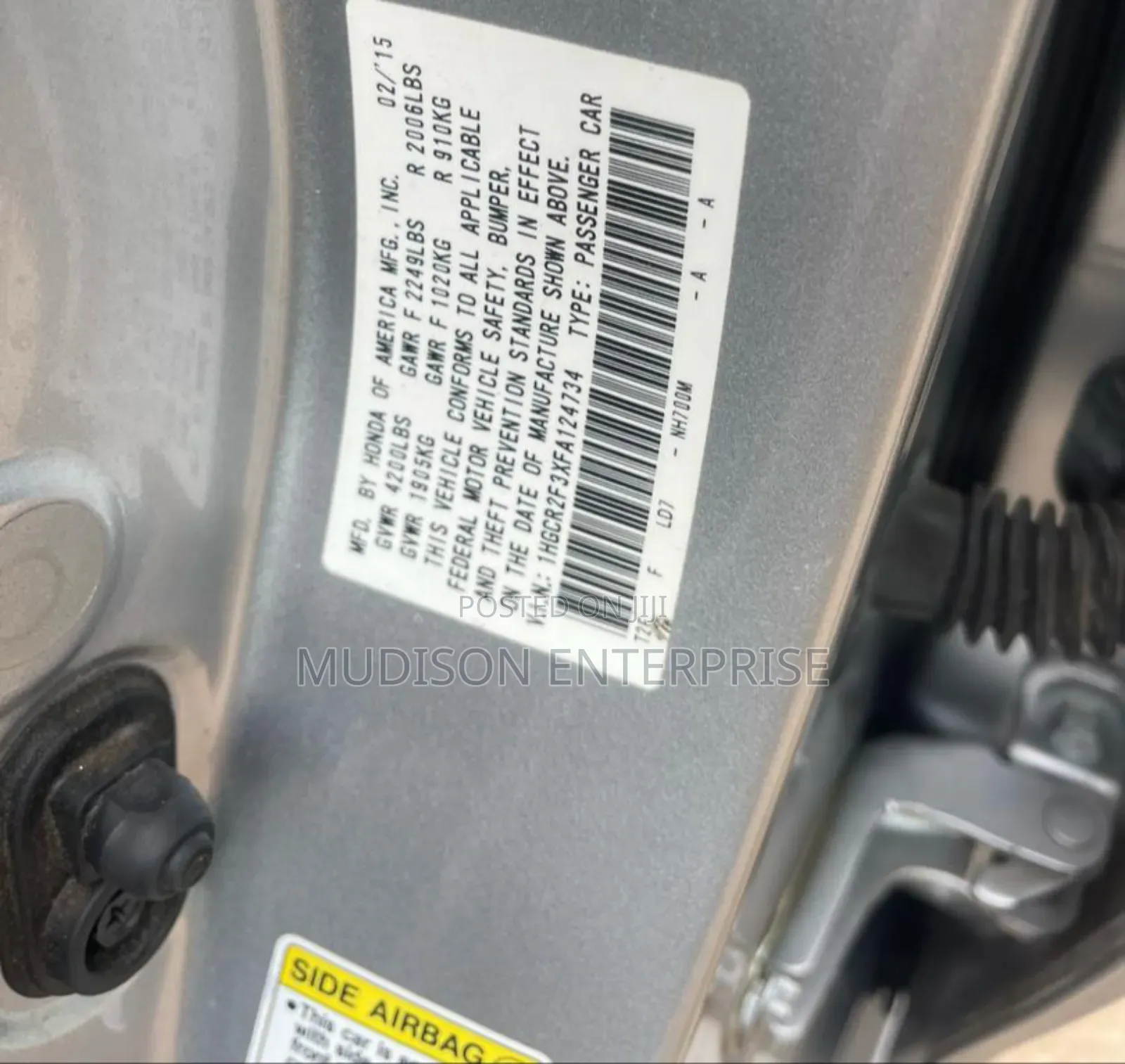 Honda Accord EX 4dr Sedan (2.4L 4cyl 6M) 2015 Silver