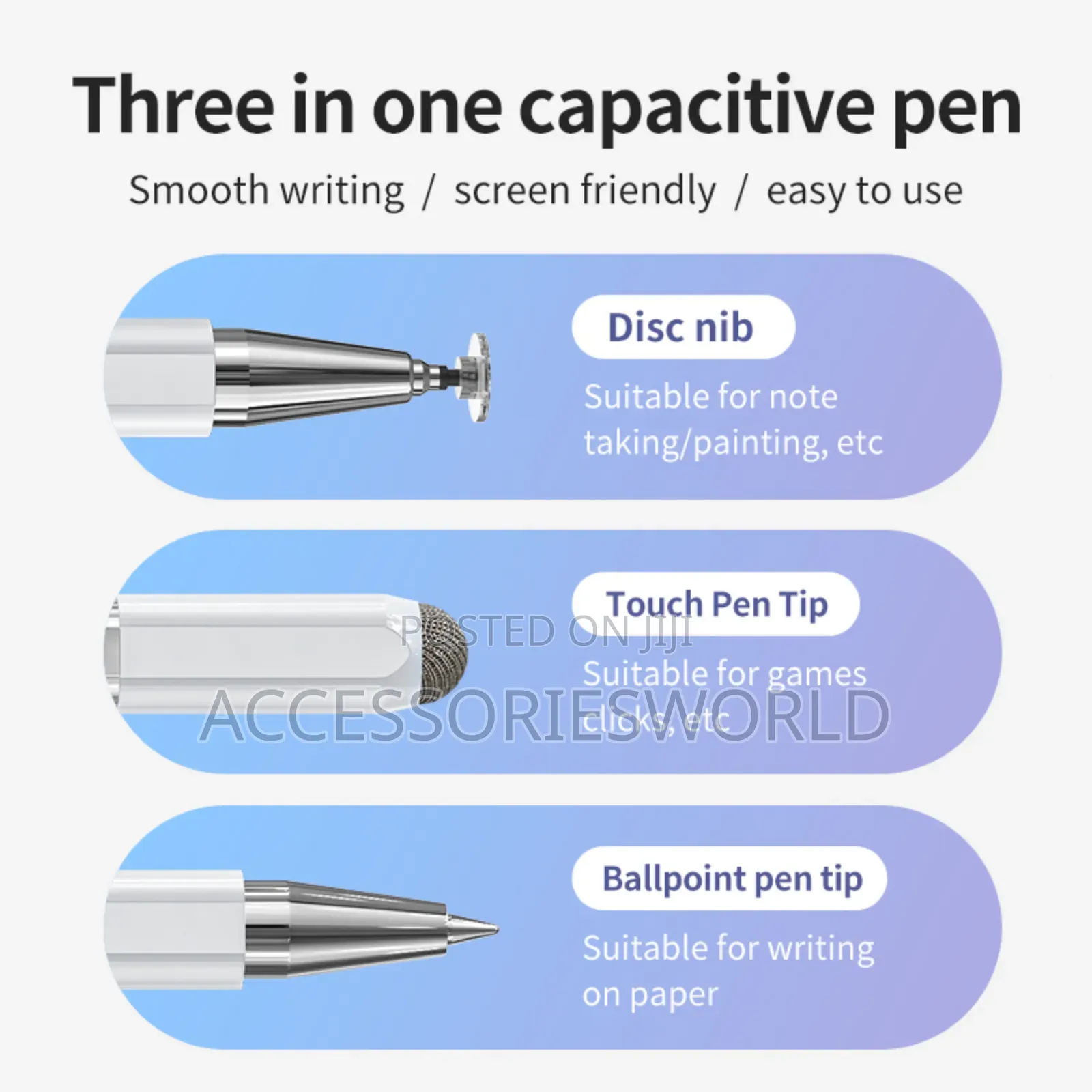 3 in 1 Magnetic Universal Active Stylus Pencil