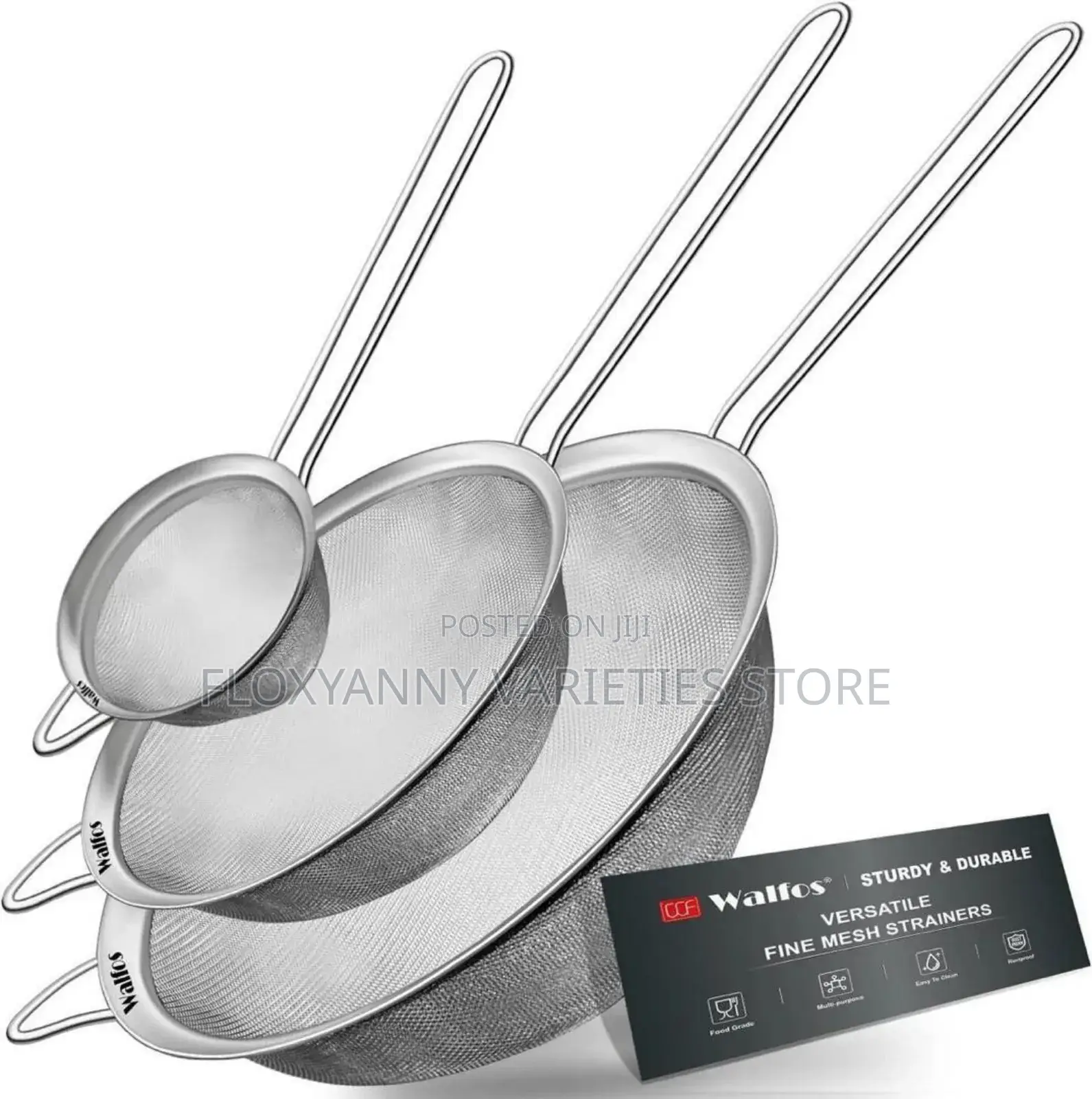 3-Piece Premium Fine Mesh Stainless Steel Strainer Set