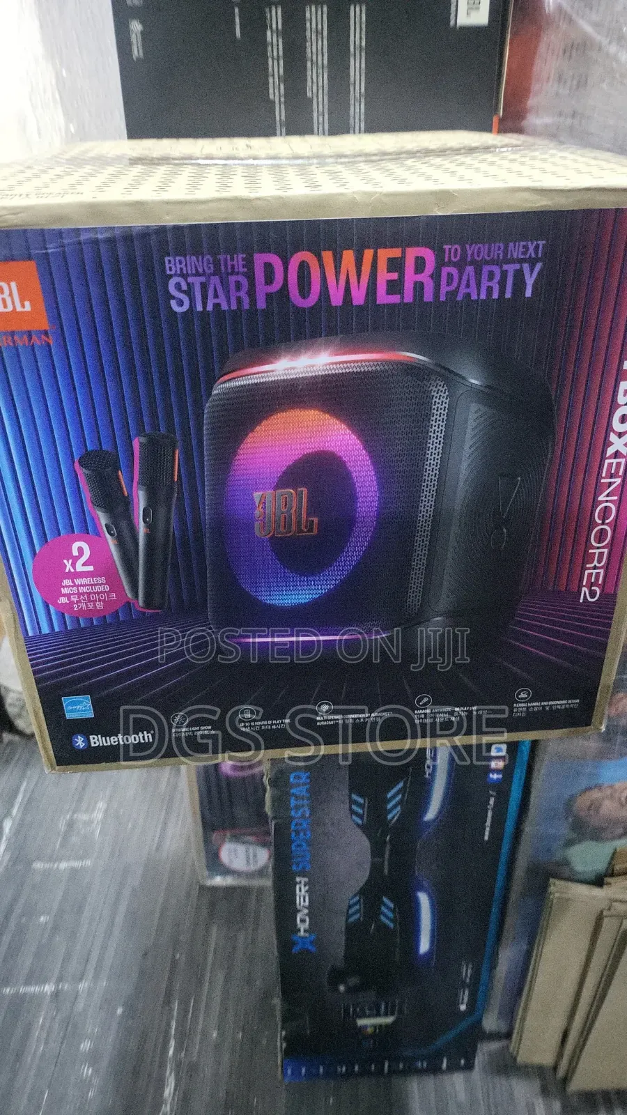 JBL Partybox Encore 2 With 2 Microphone  Bluetooth Speaker