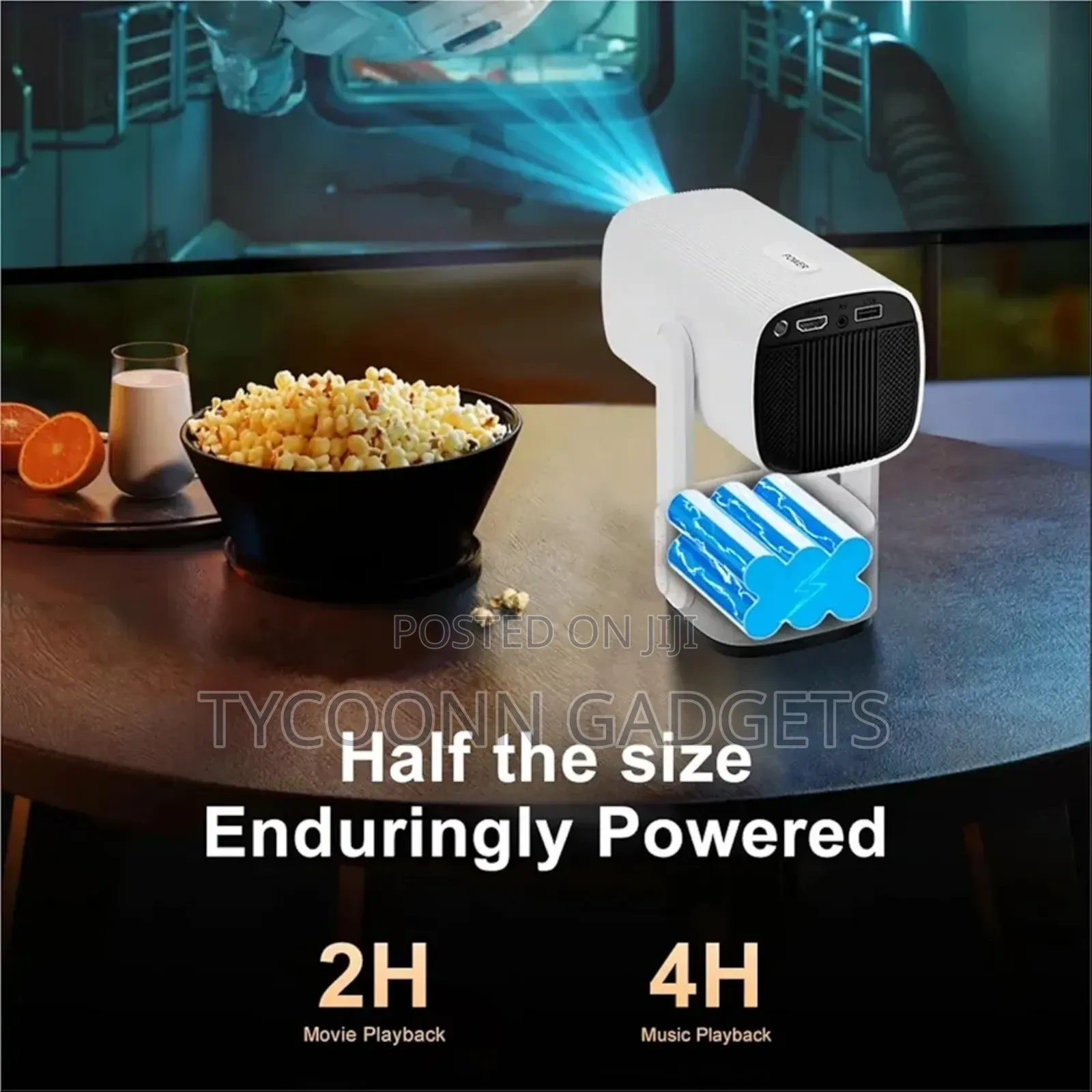 Rechargeable Home Cinema Portable Smart Mini Projector Automatic